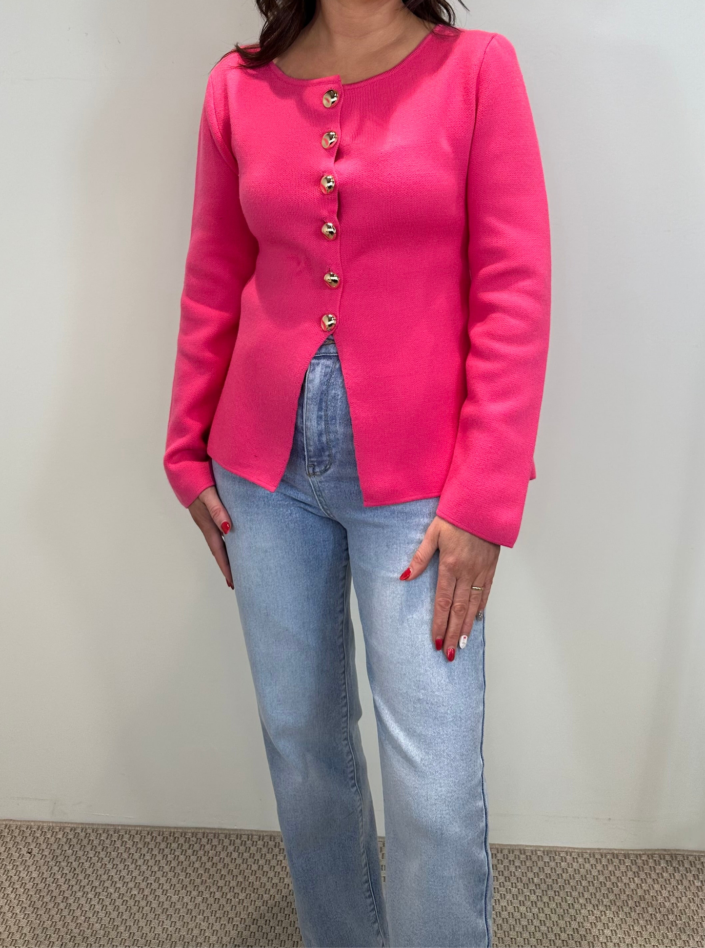 Fuchsia Pink Cardigan