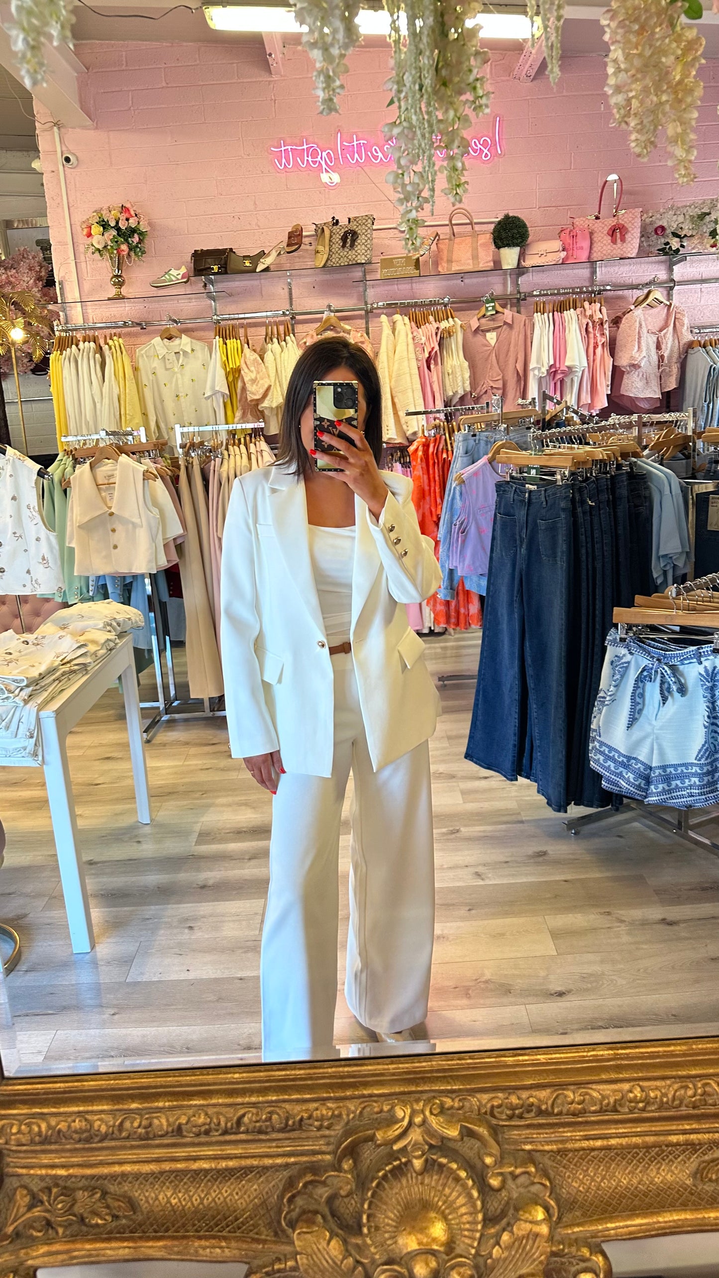 White Wide-Leg Trousers
