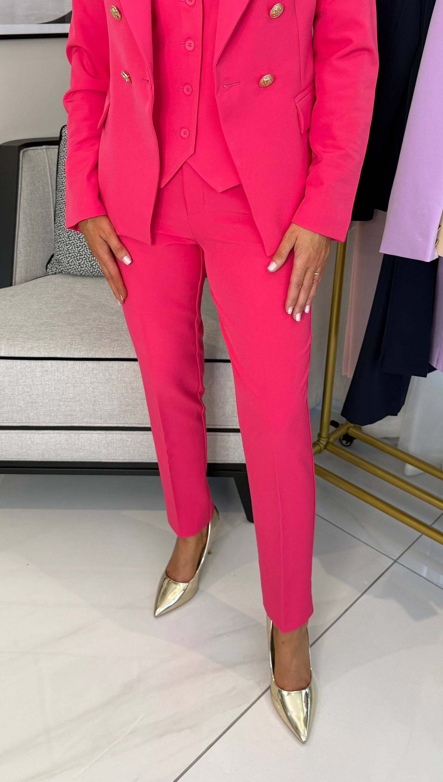 Tapered Fuchsia Trousers