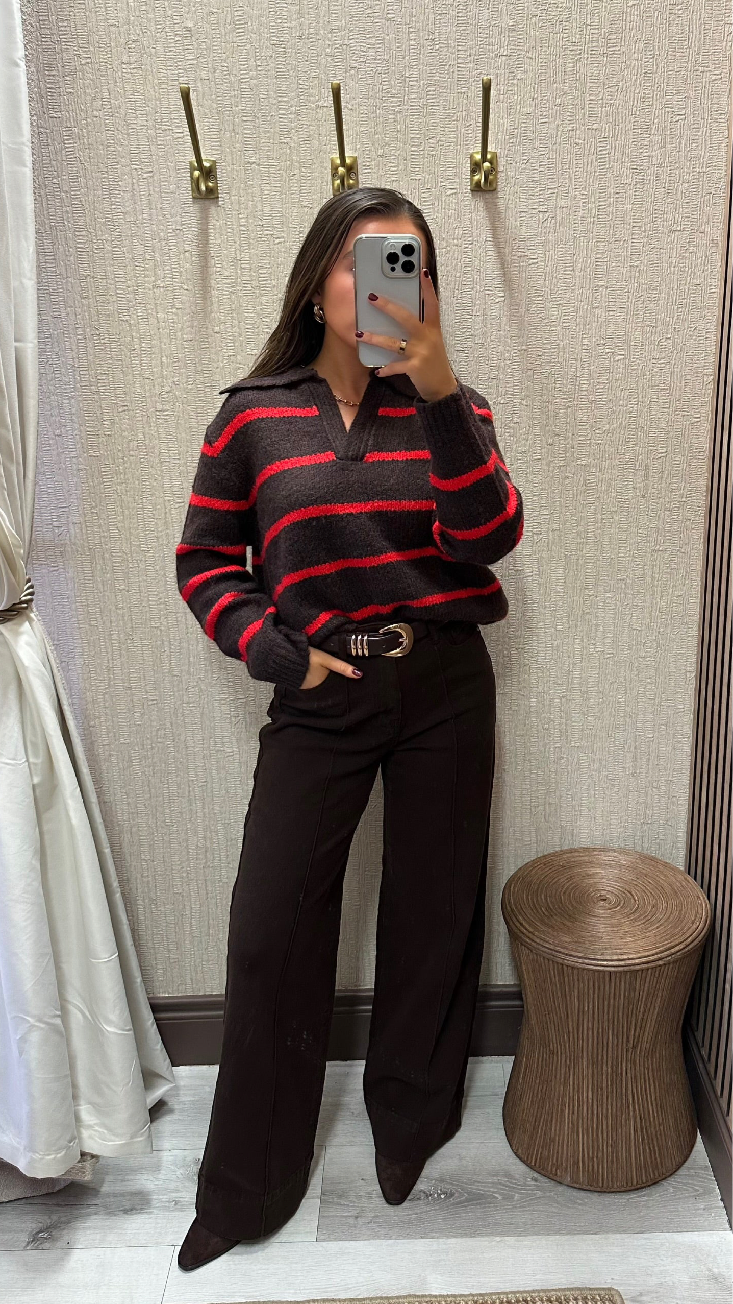 Chocolate Brown Straight-Leg Jeans