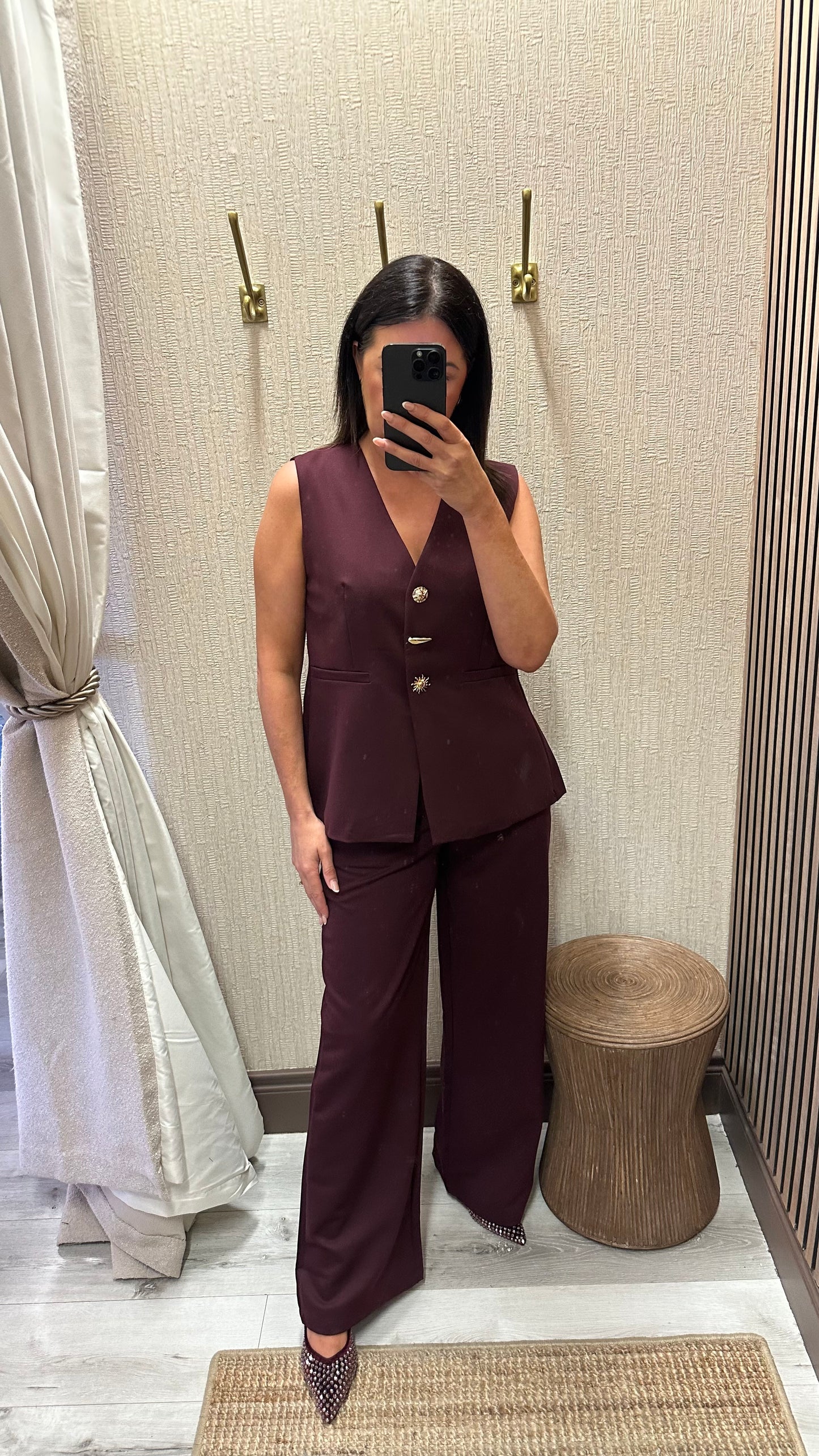 Kyra Wine Waistcoat