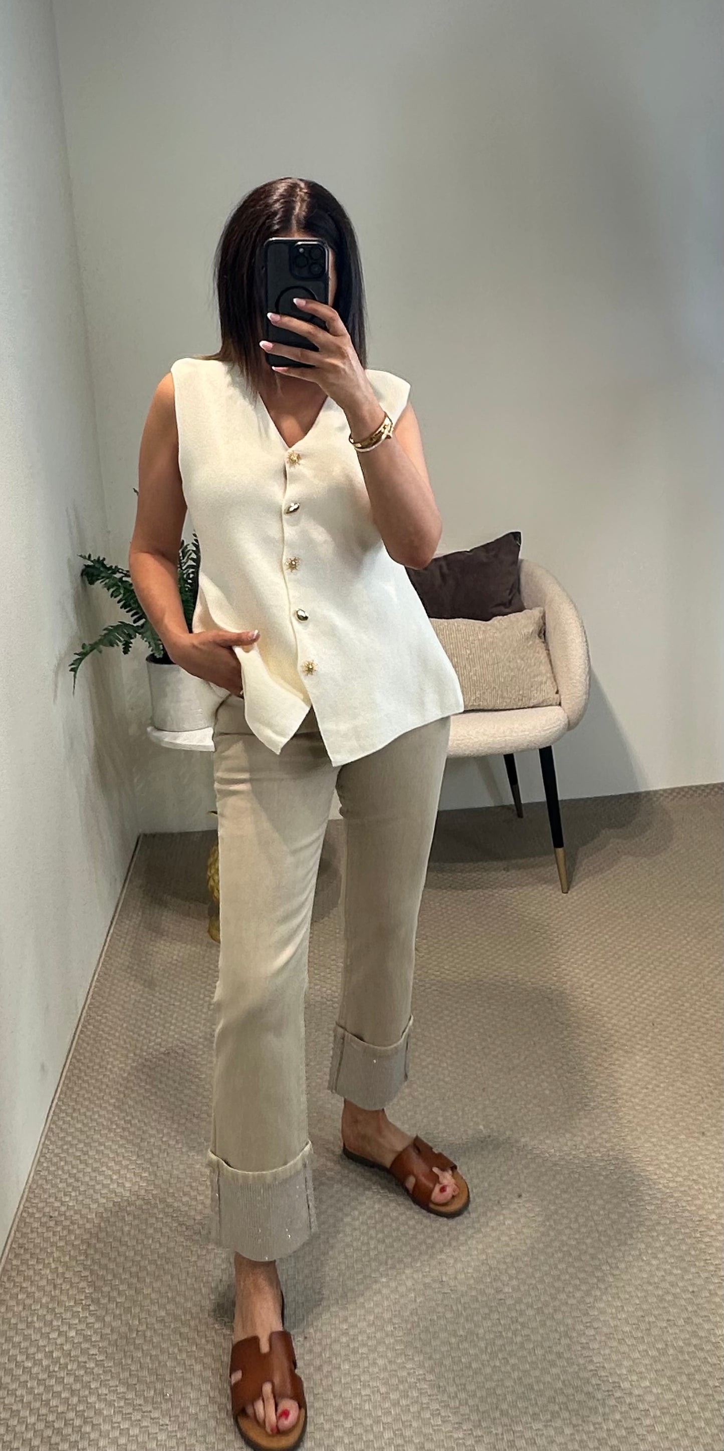 Knit Waistcoat with Tie-back