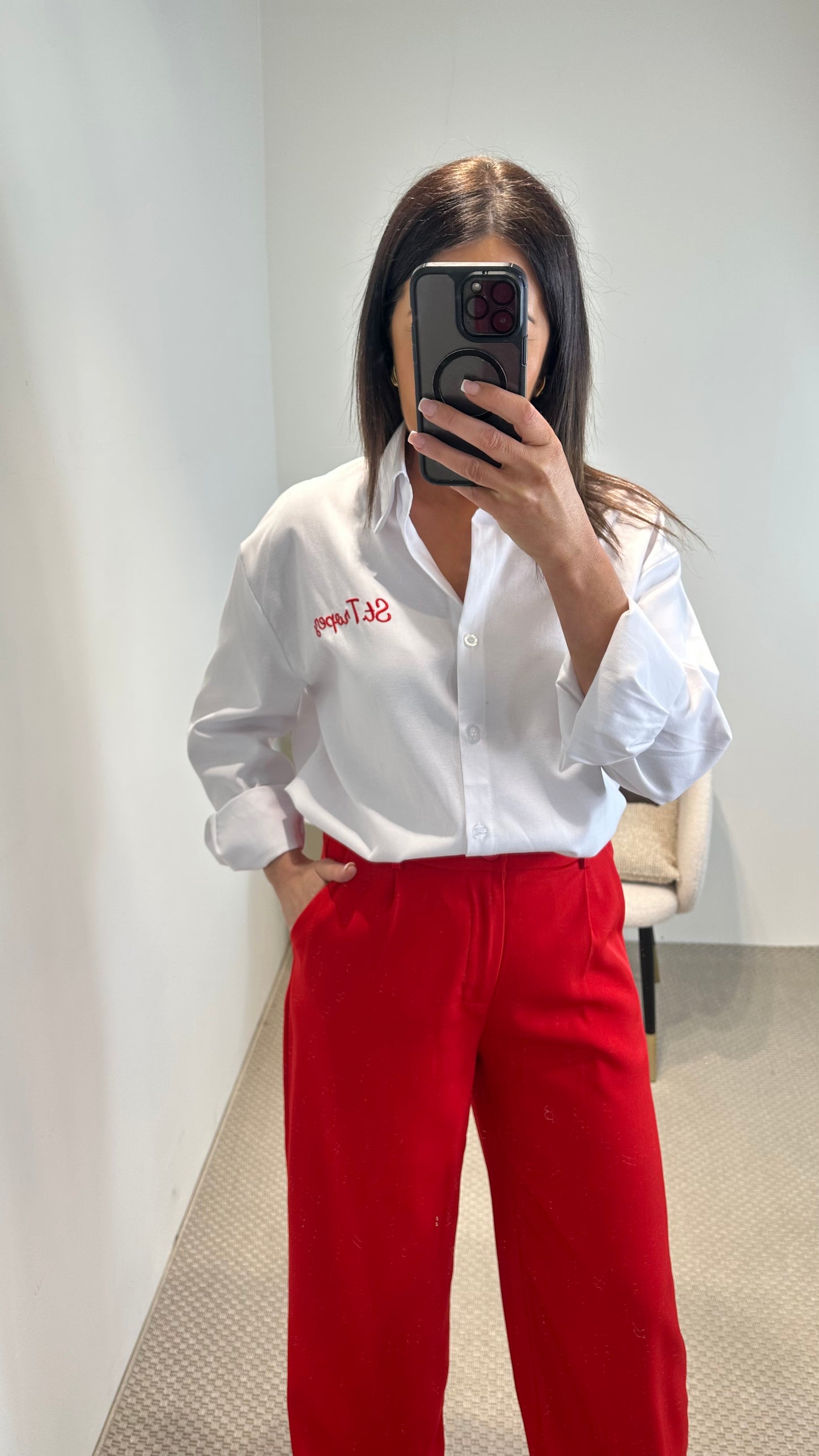 St.Tropez Shirt with Red Embroidery