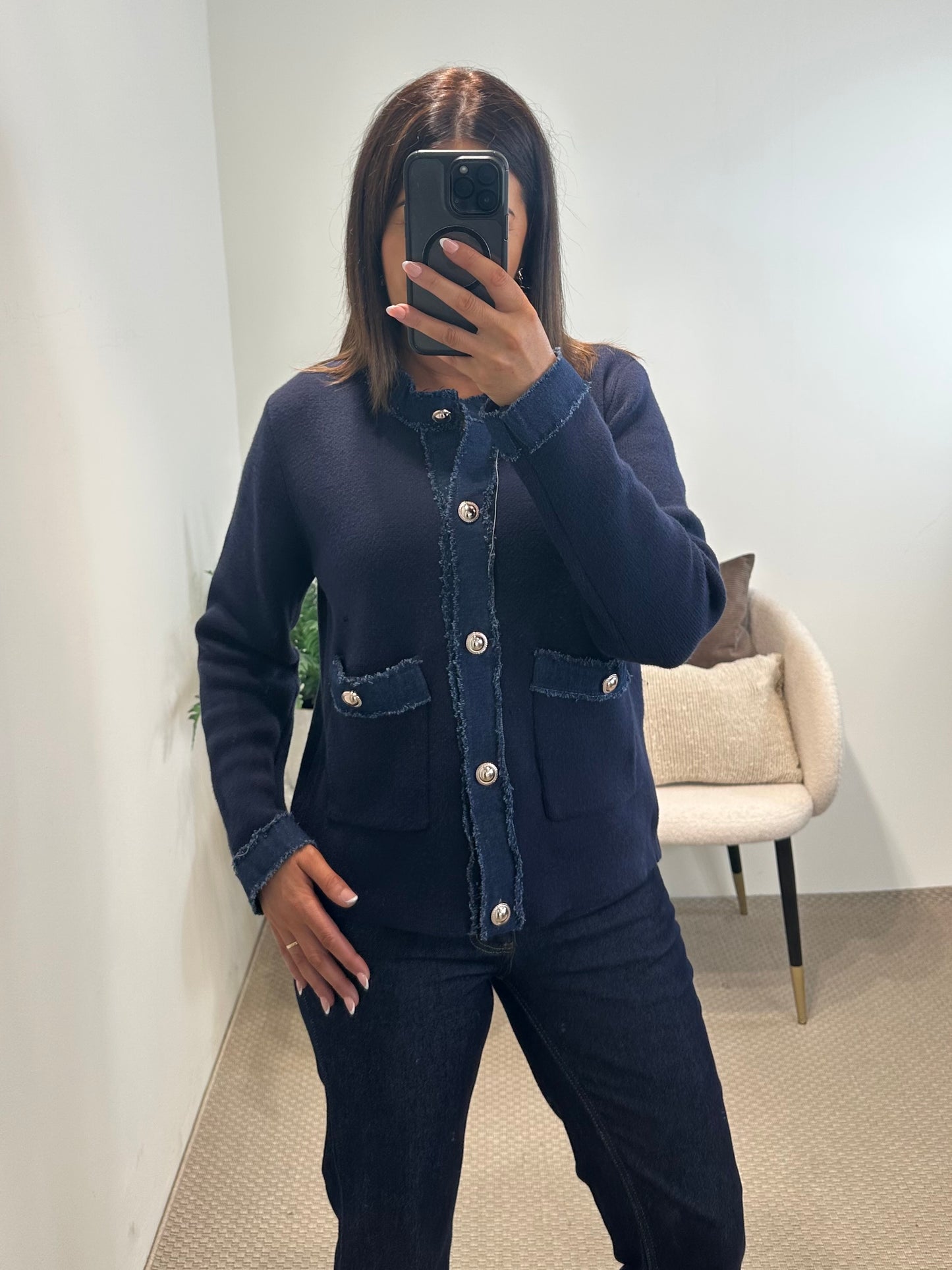 Navy & Denim Cardigan