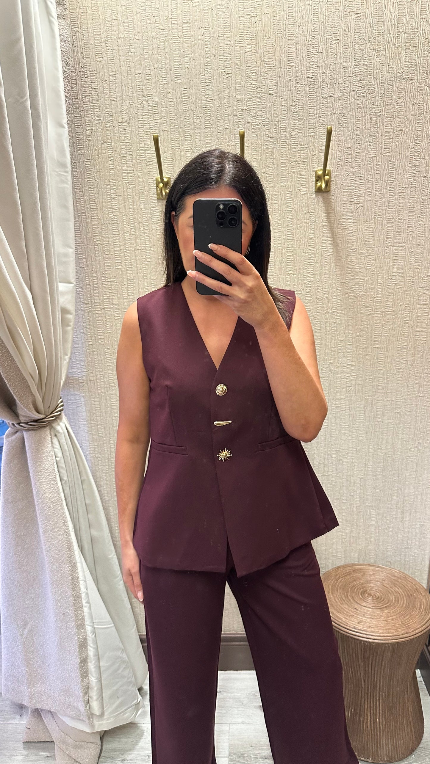 Kyra Wine Waistcoat