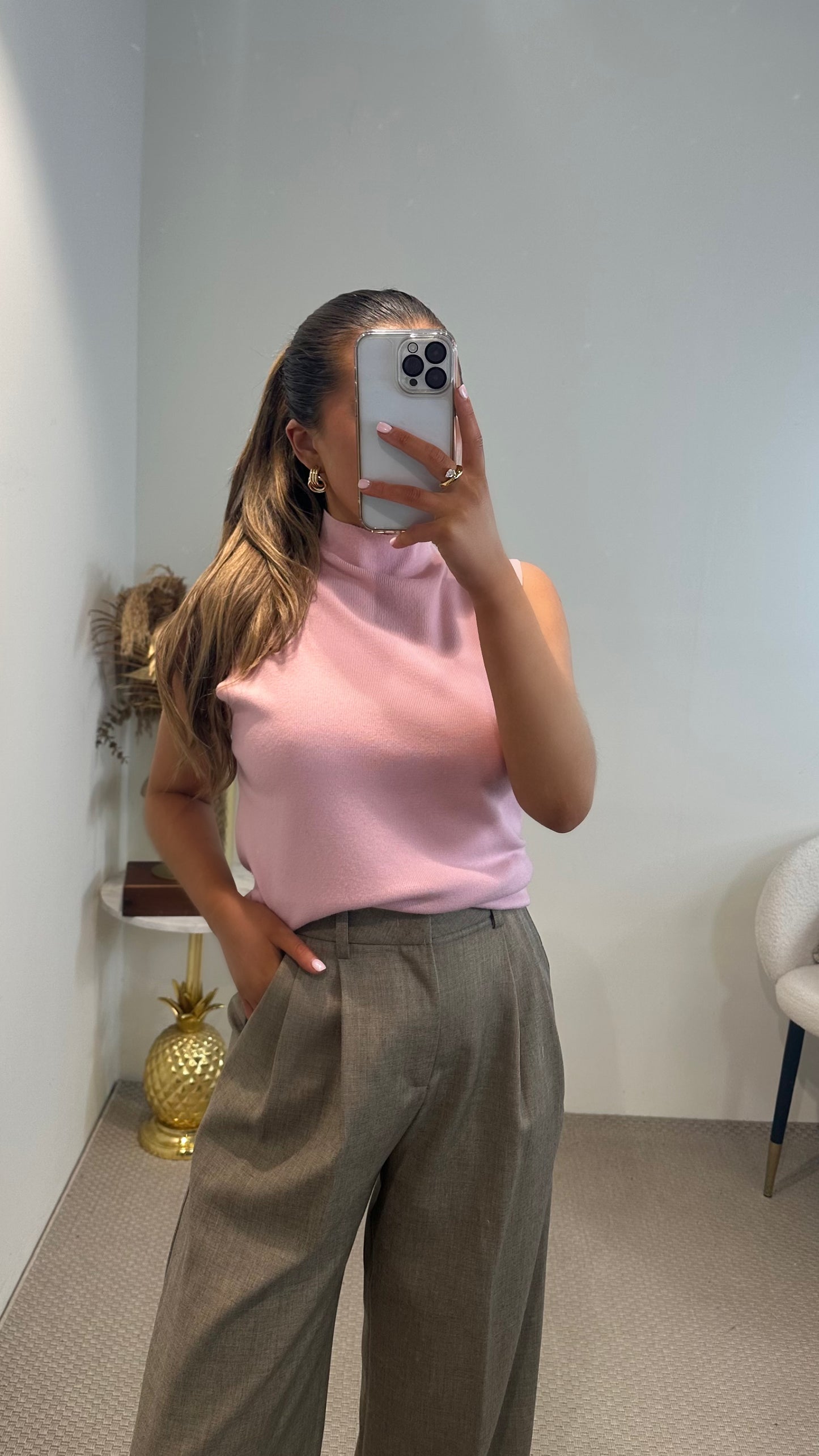 Pink Knit Turtleneck