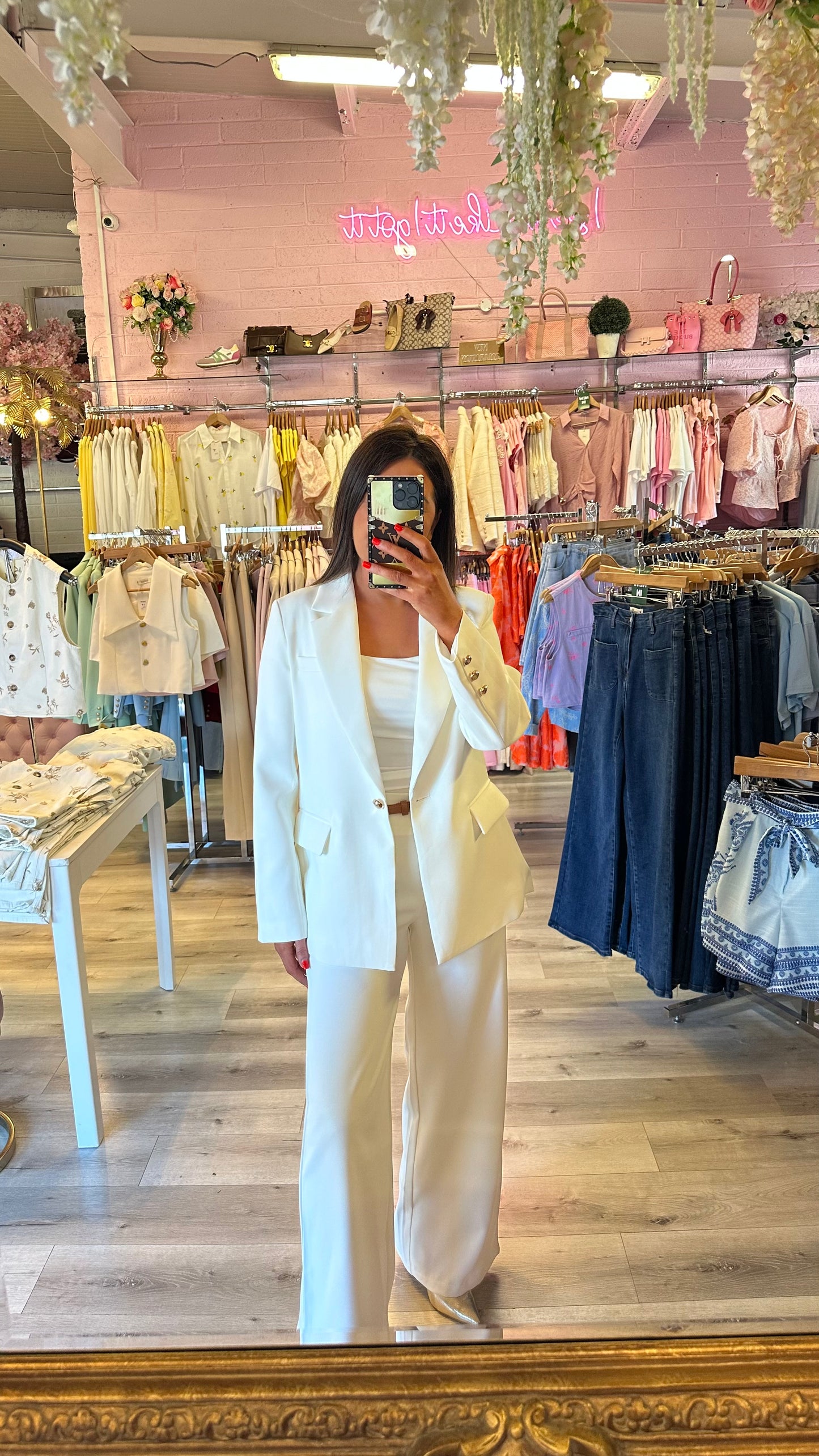 White Wide-Leg Trousers