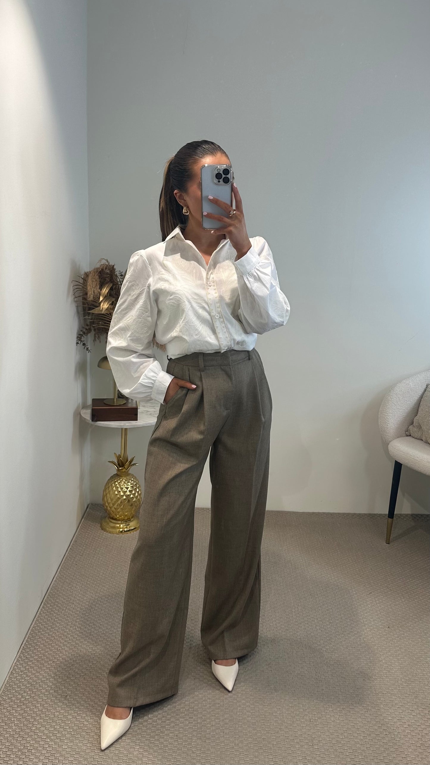 White Embroidered Shirt