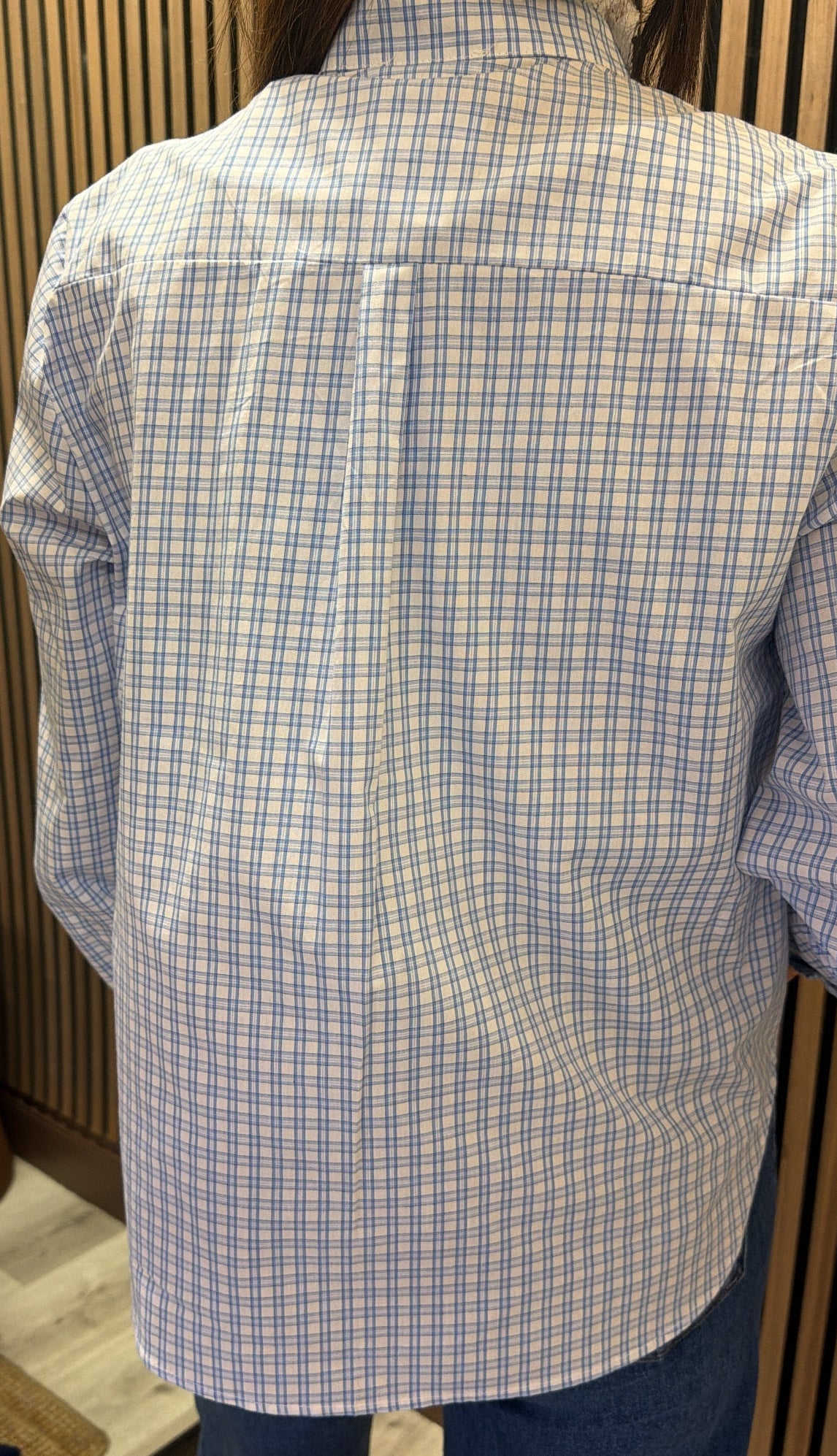 Check & Lace Detail Shirt