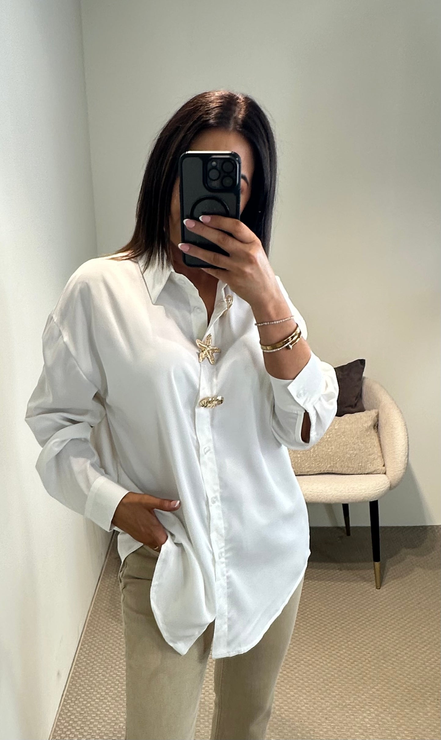 White Satin Blouse