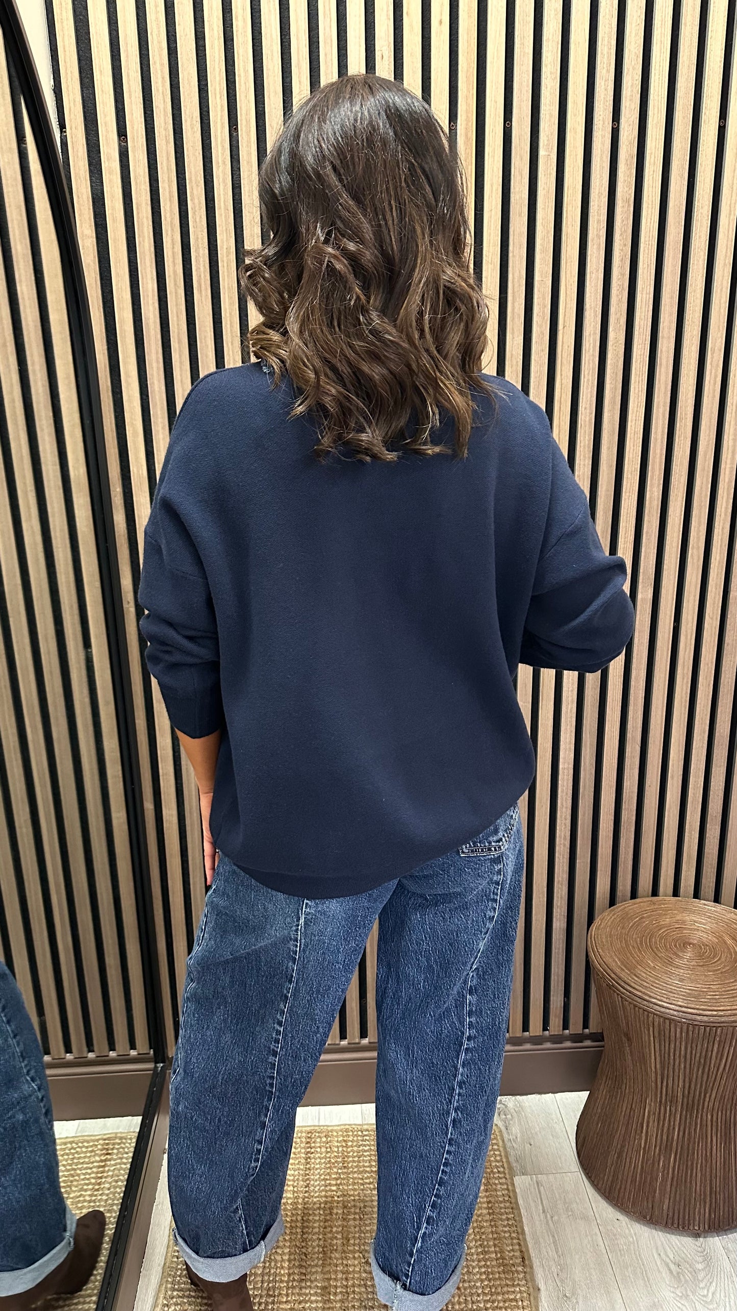 Navy & Denim Oversized Cardigan