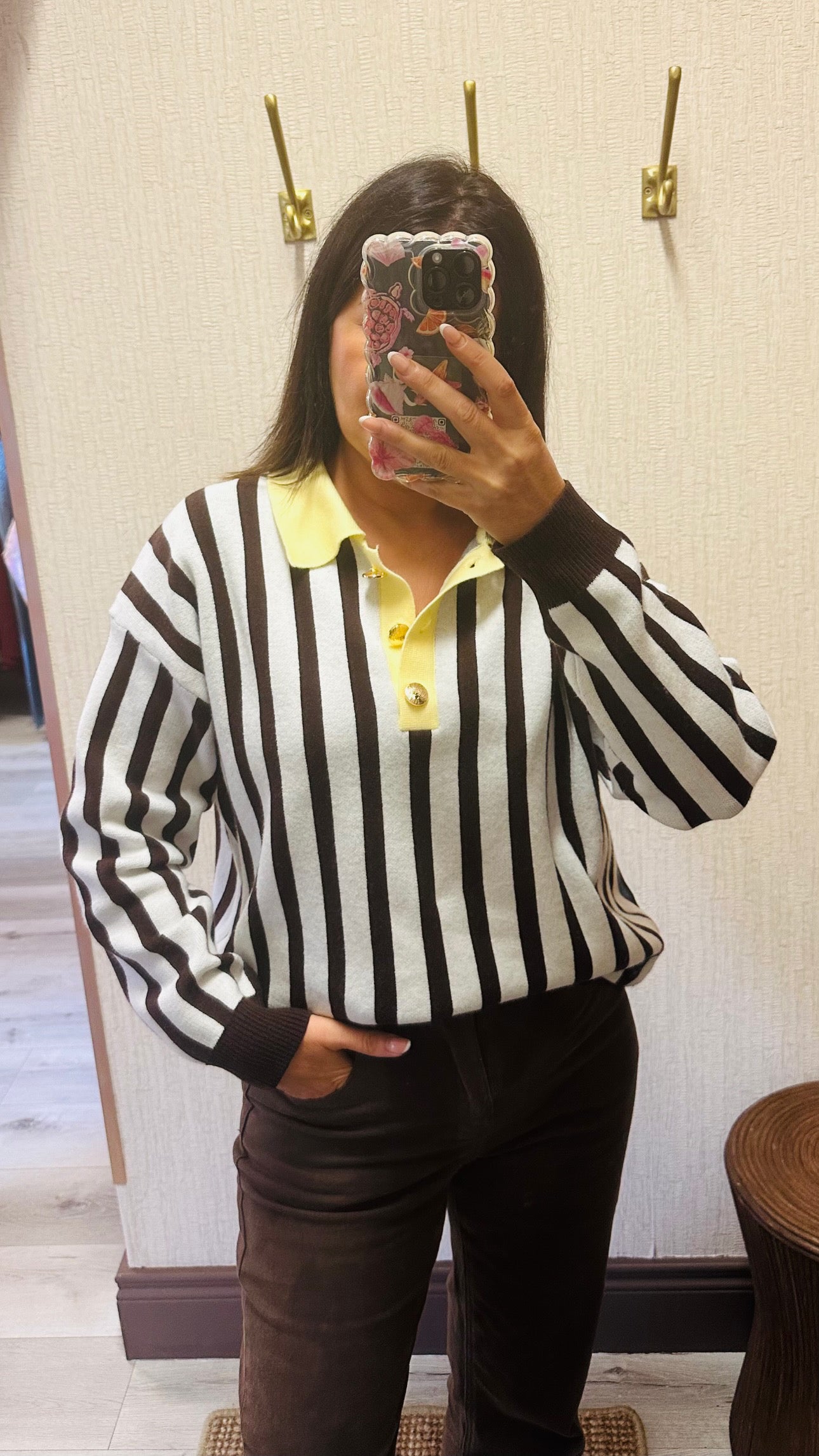 Brown & Cream Rugby Knit