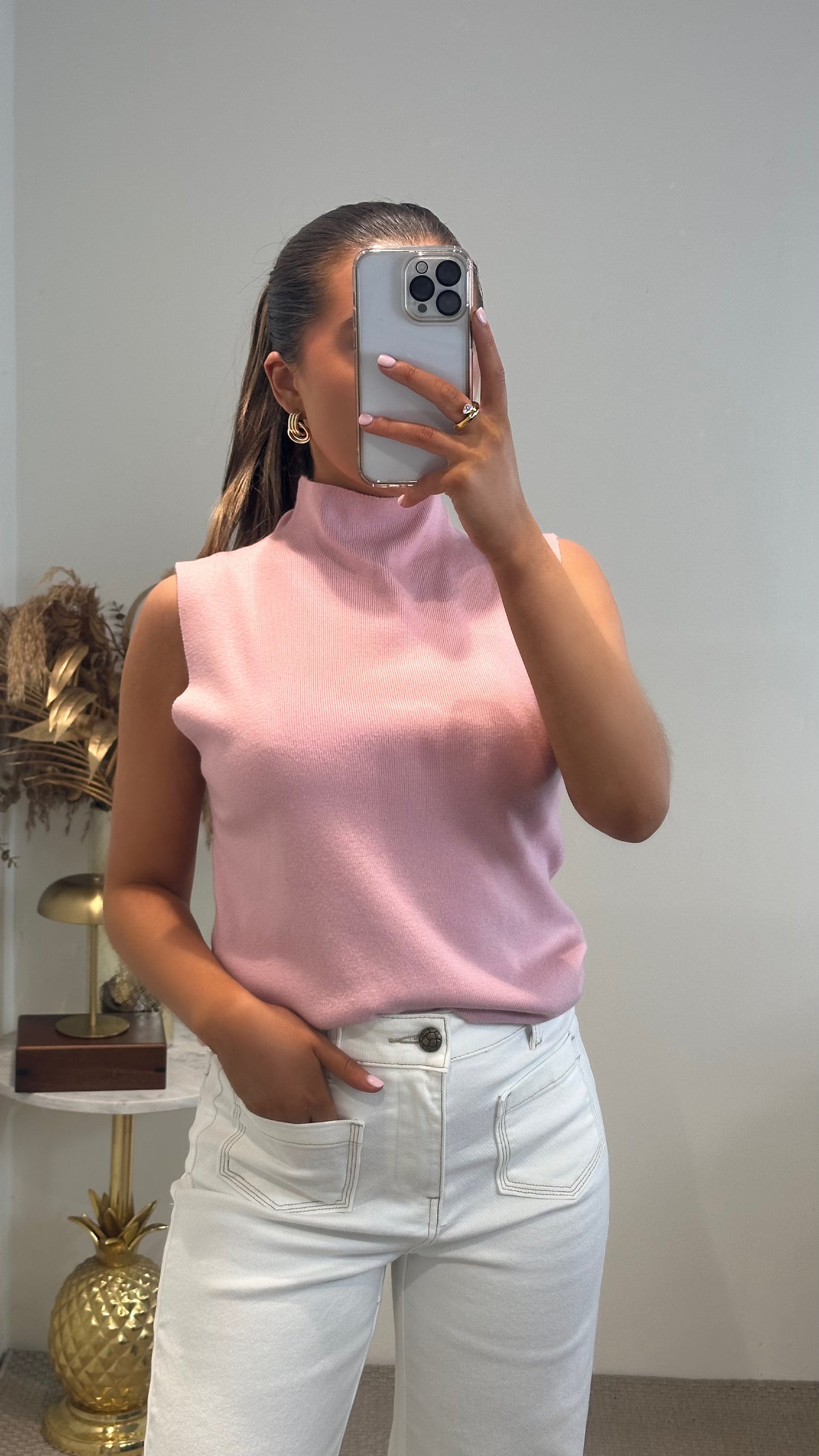 Pink Knit Turtleneck