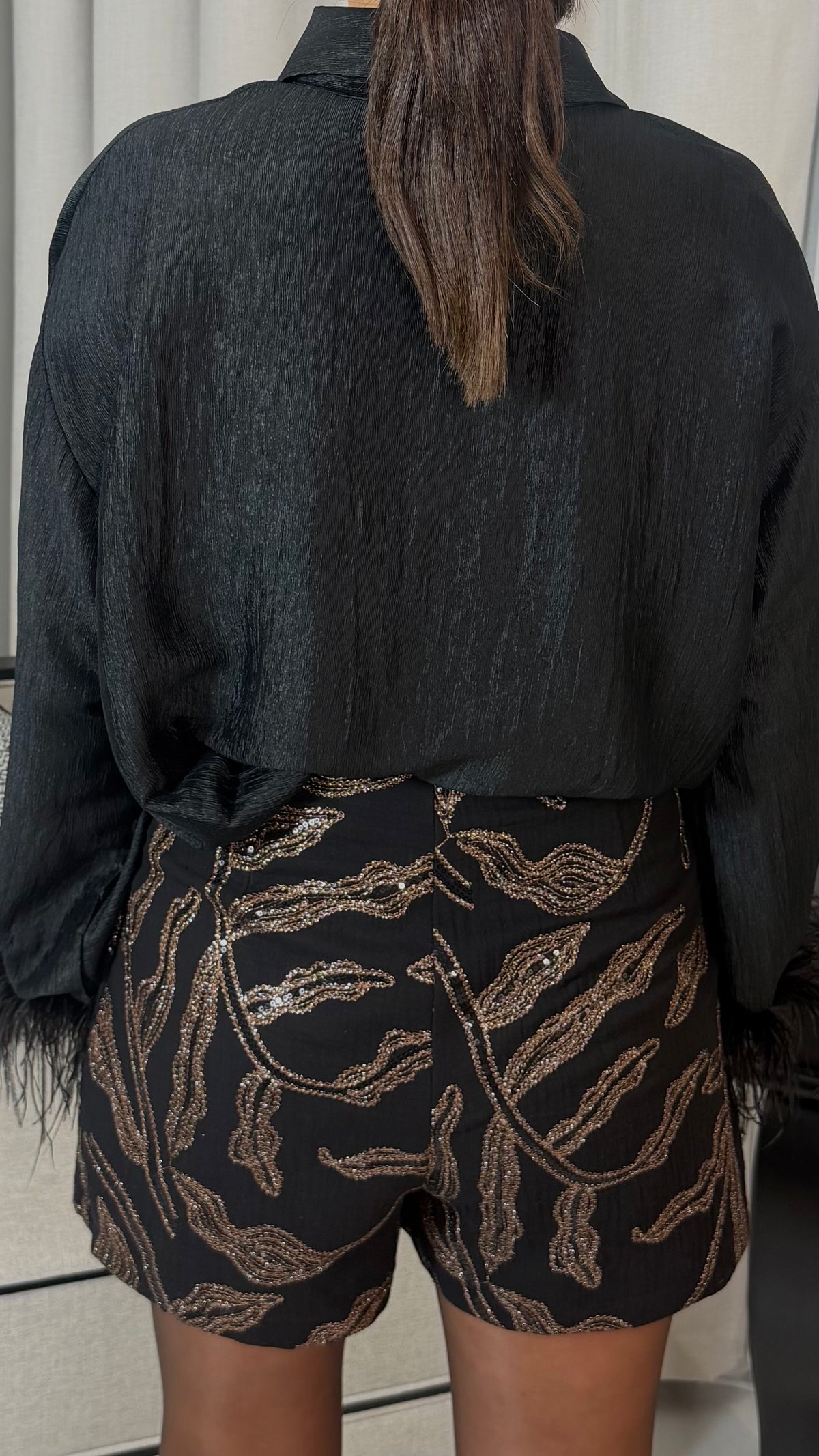 Black & Gold Shimmer Skort