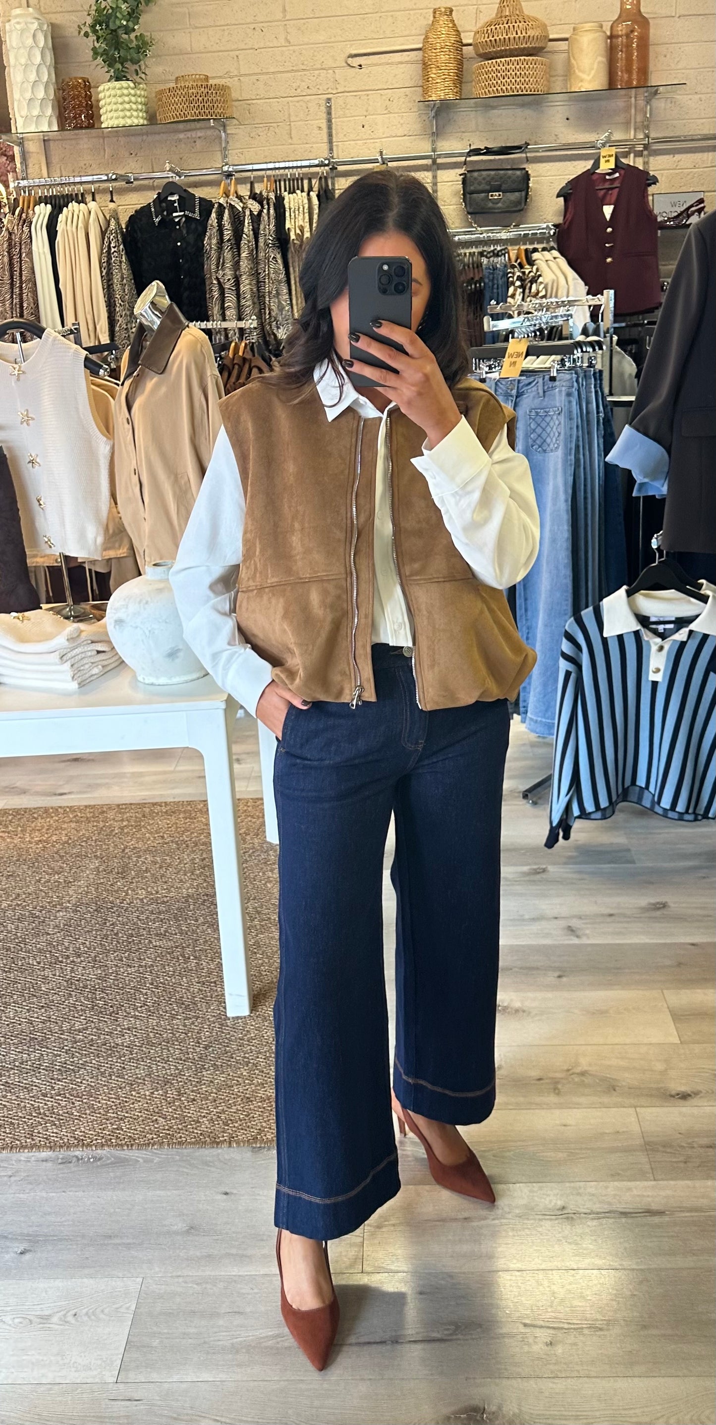 Camel Suedette Gilet