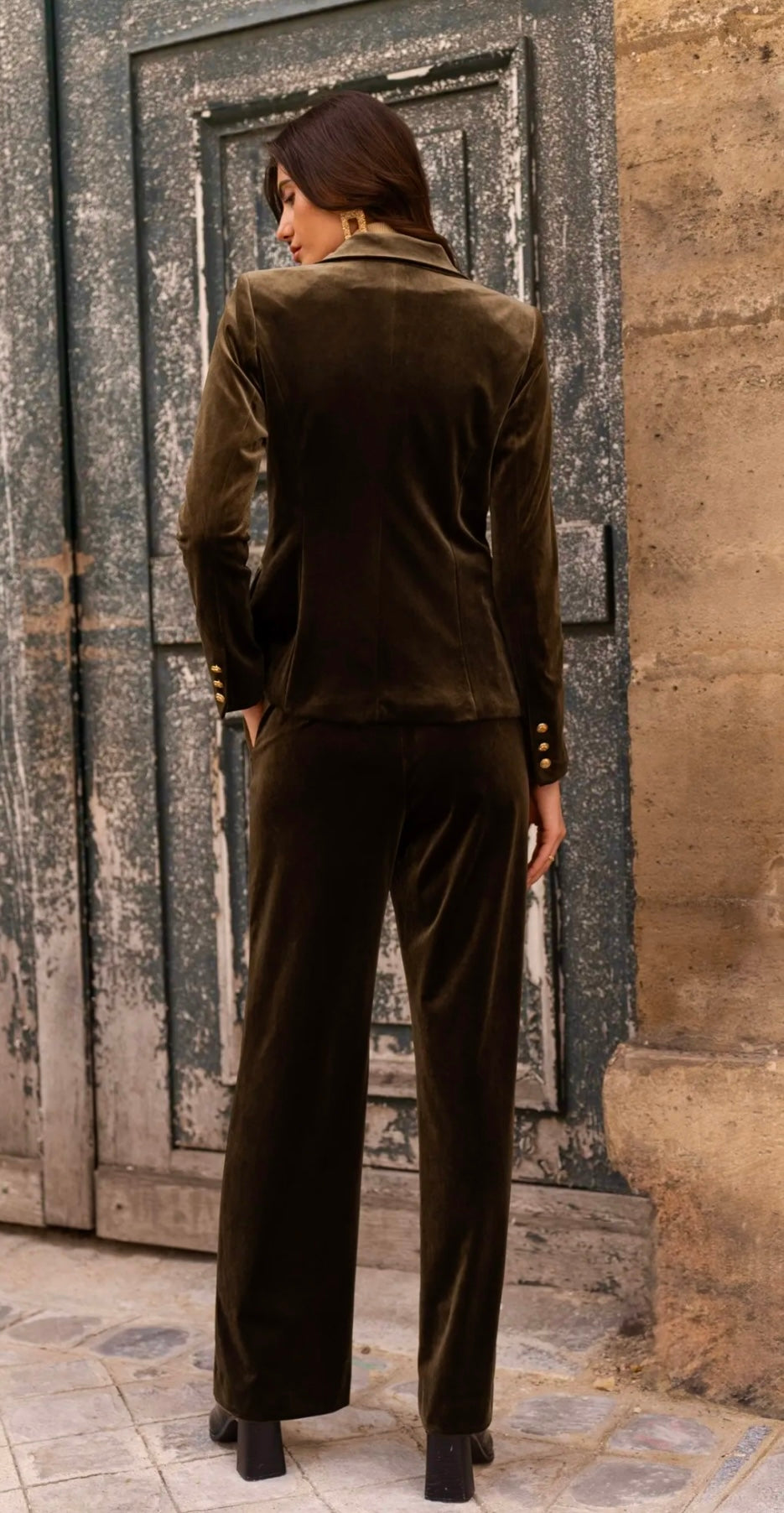 Chocolate Brown Velvet Blazer