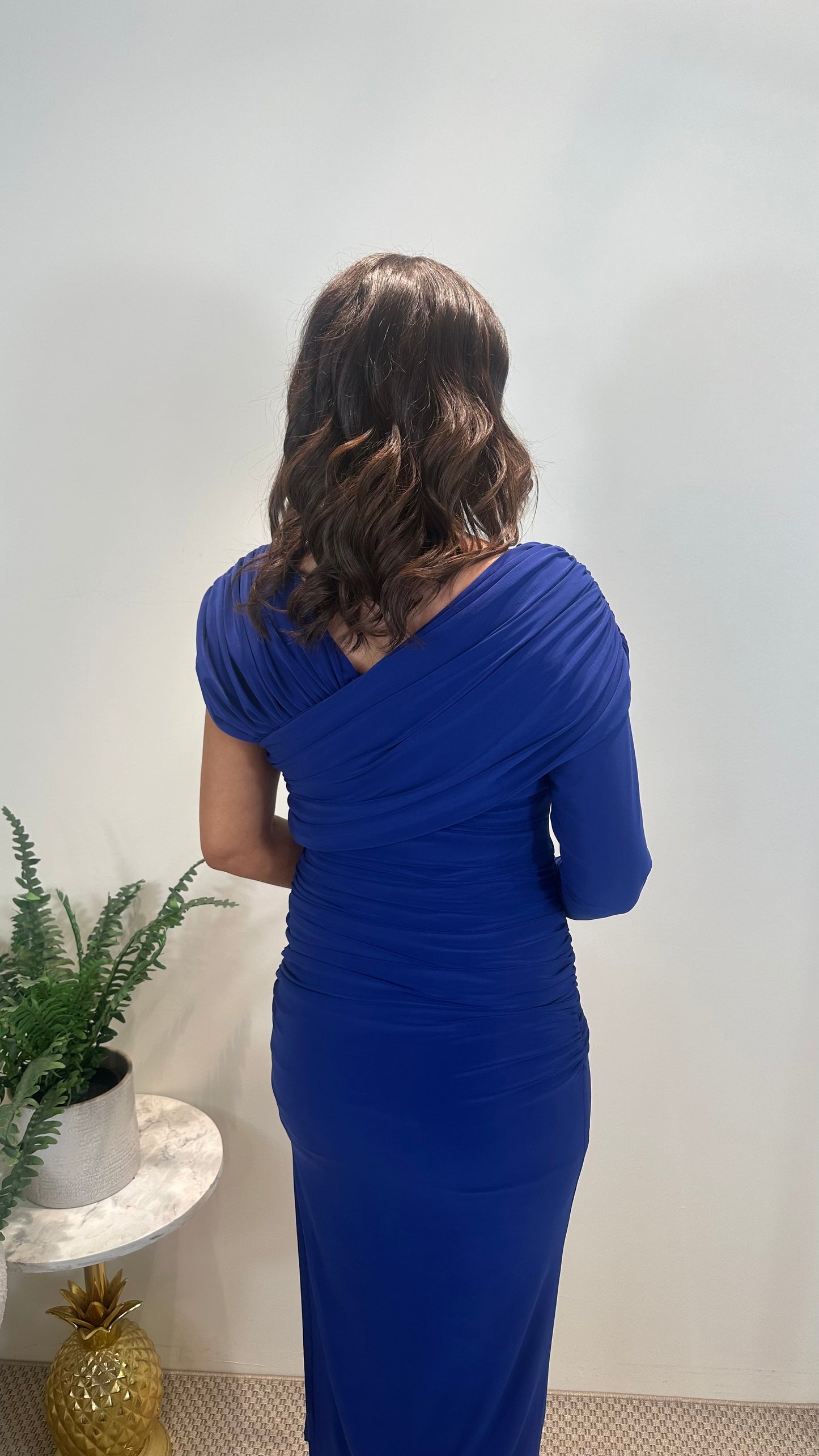 Maeve Blue Ruched Dress