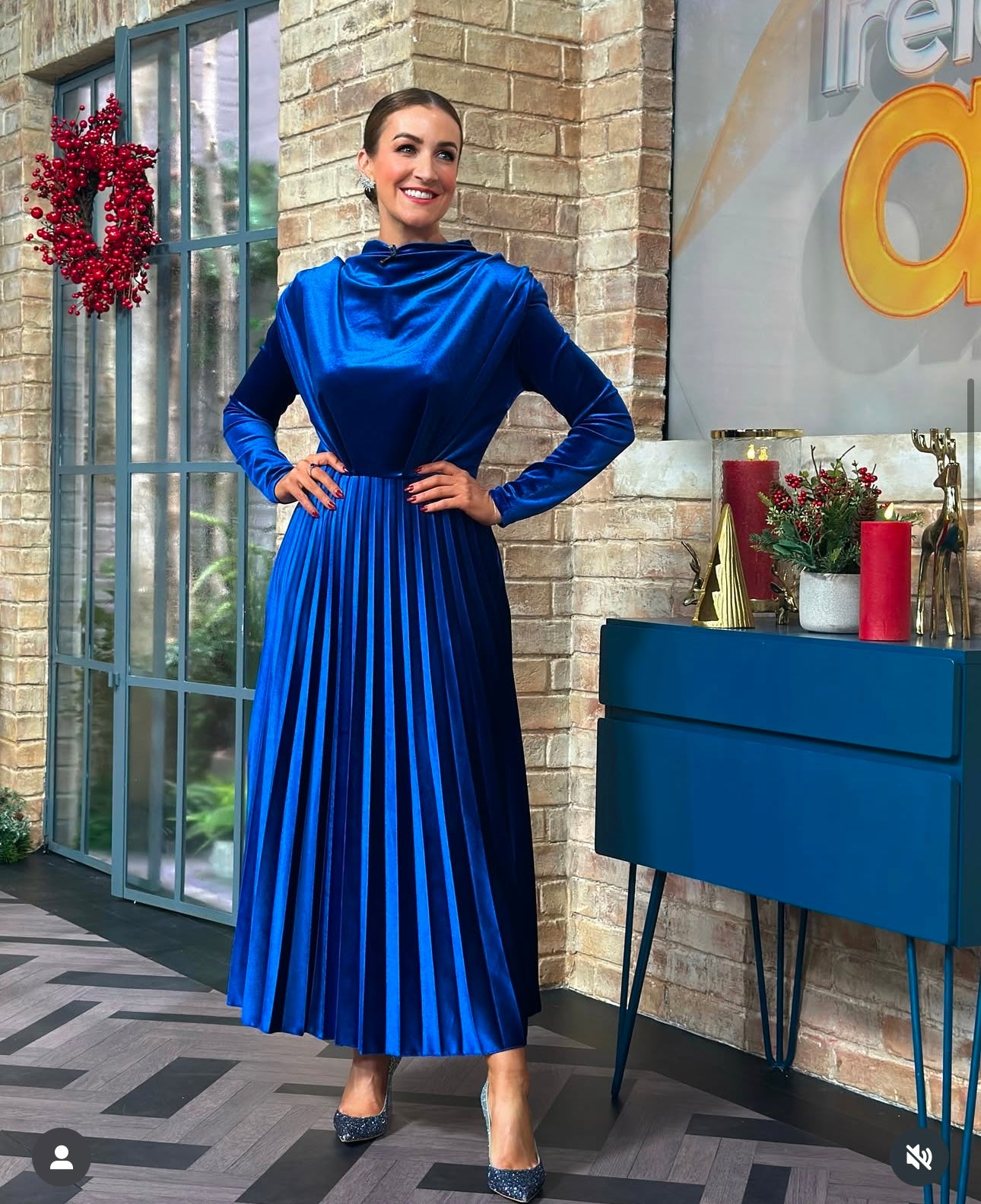 Blue Velvet Dress- IRELAND AM