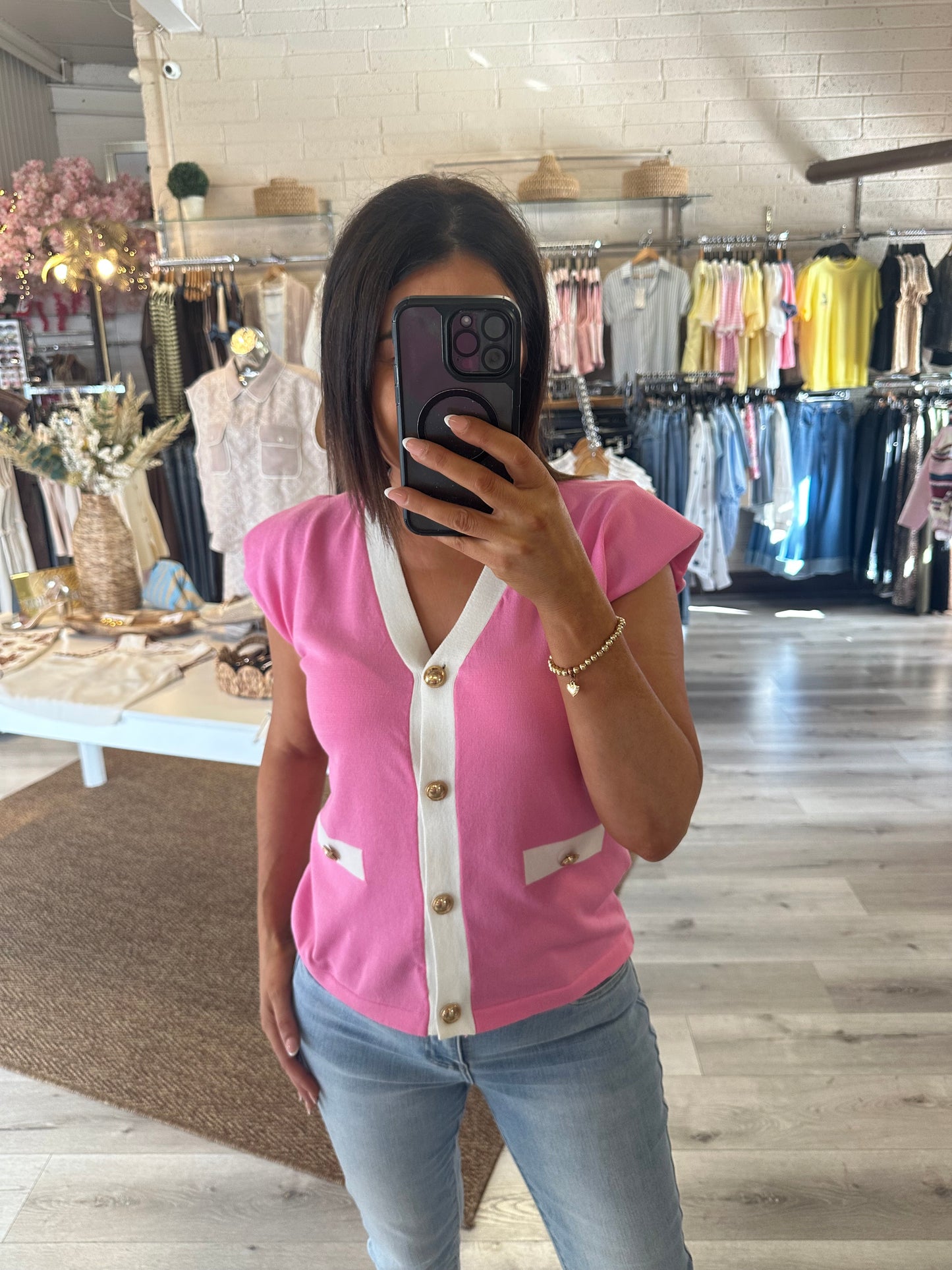 Pink Sleeveless Knit