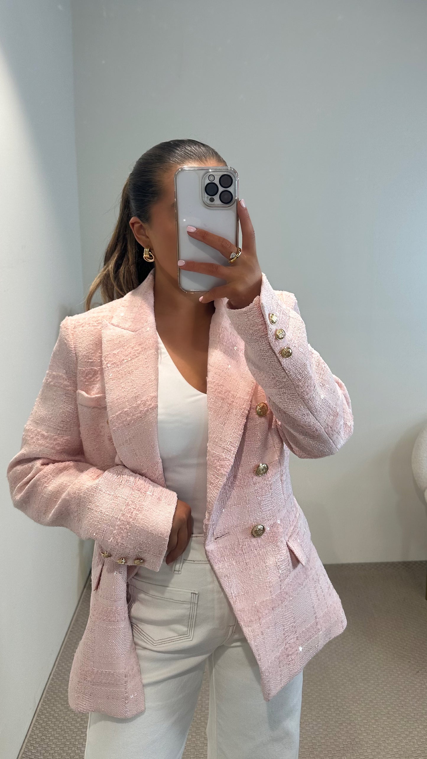 Pink Tweed Blazer