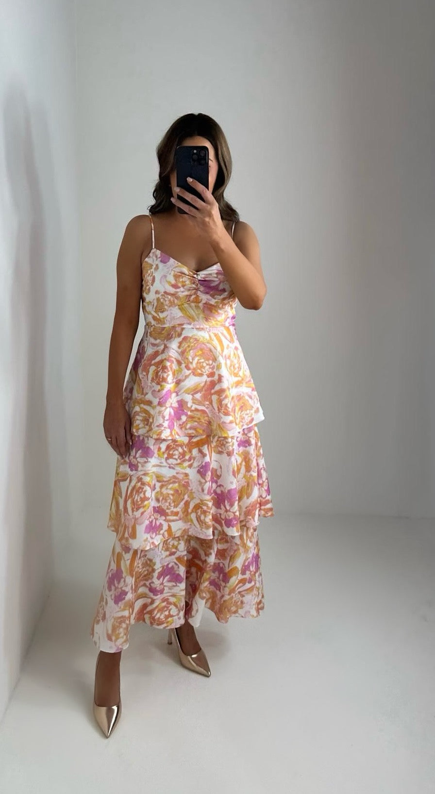 Peach Tiered Dress