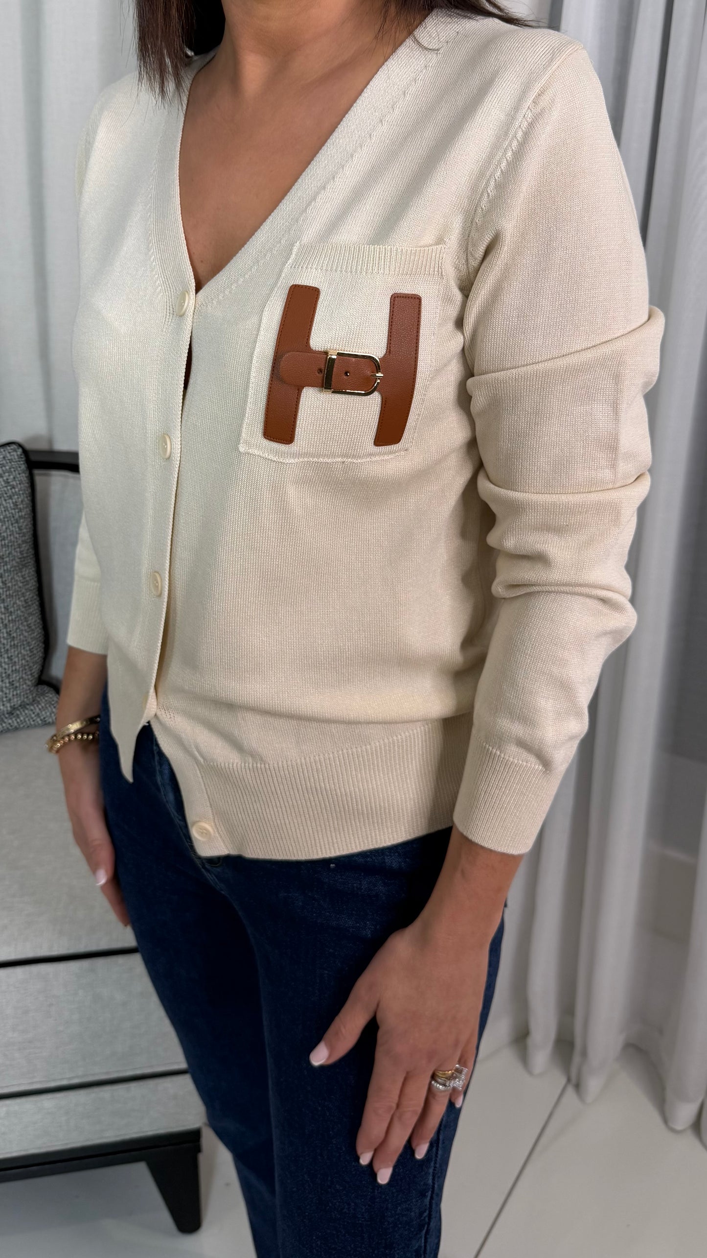 The H Cardigan- Cream