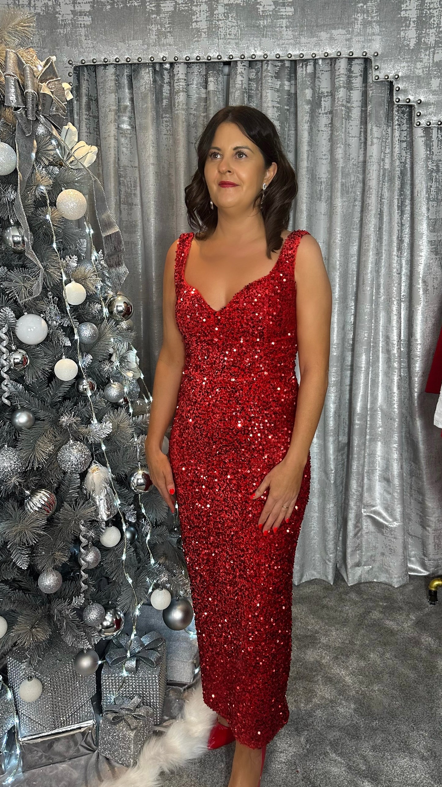 Red Sequin Dress