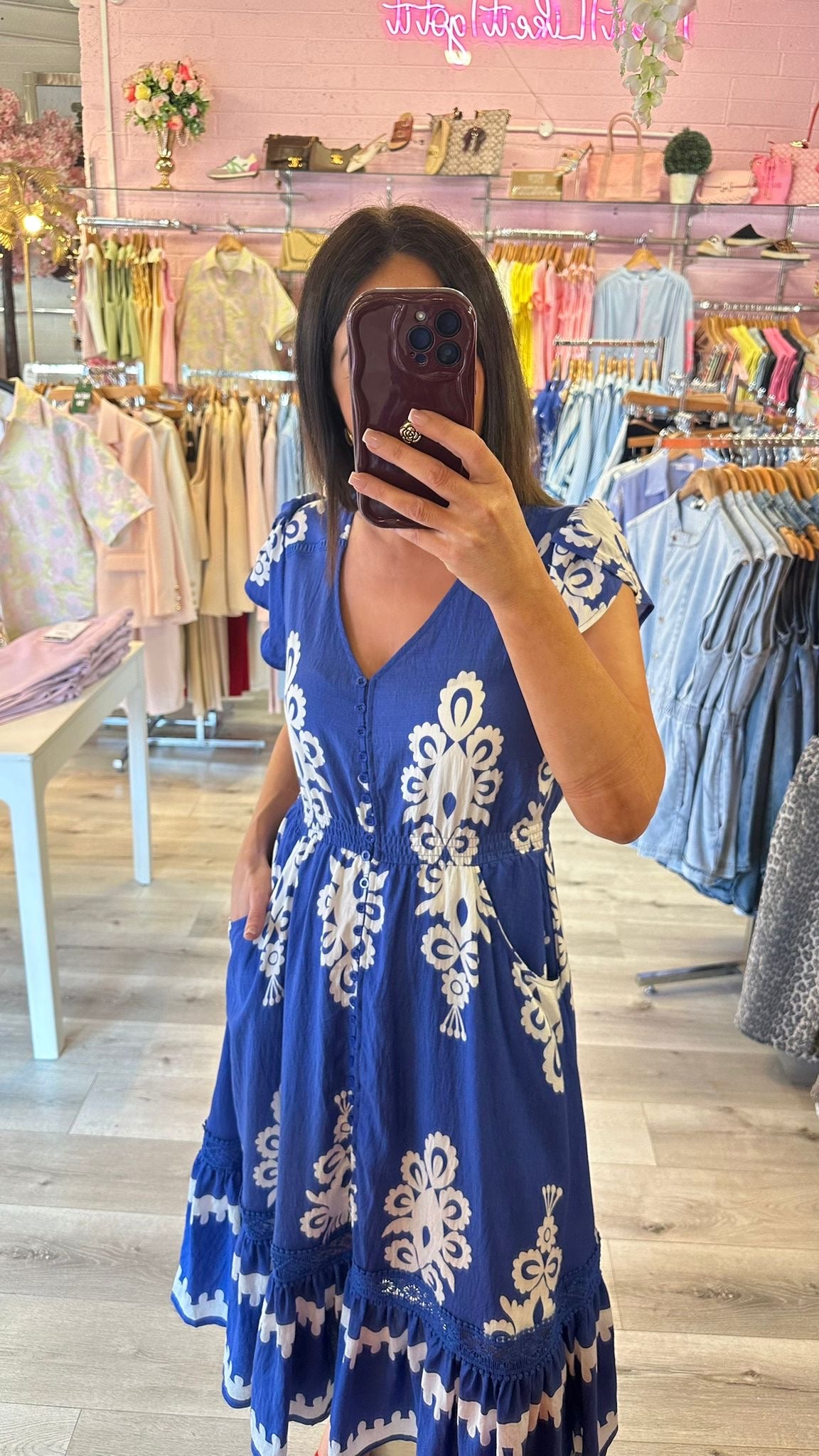 Blue & White Dress