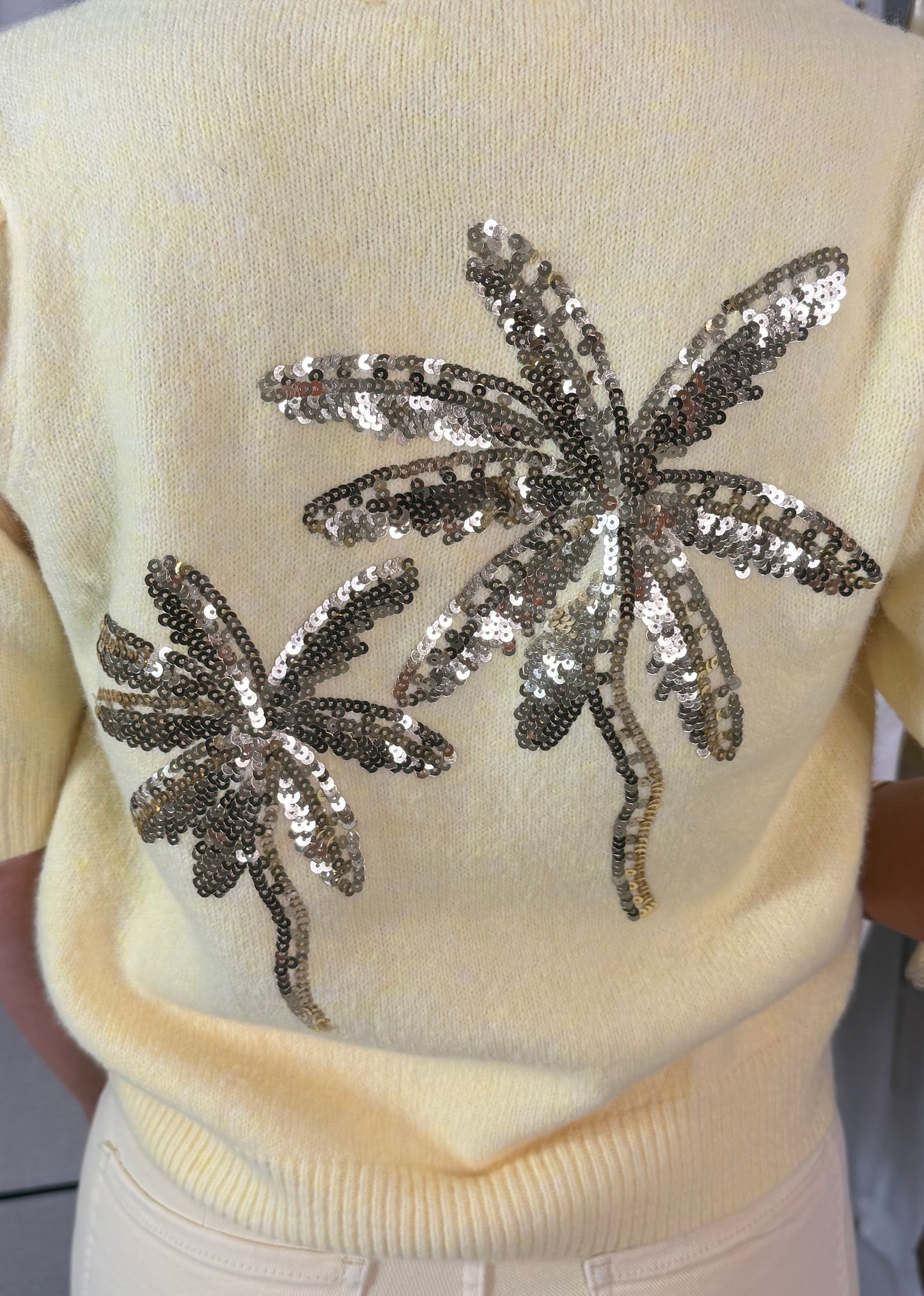 Lemon Knit with Gold Sequins