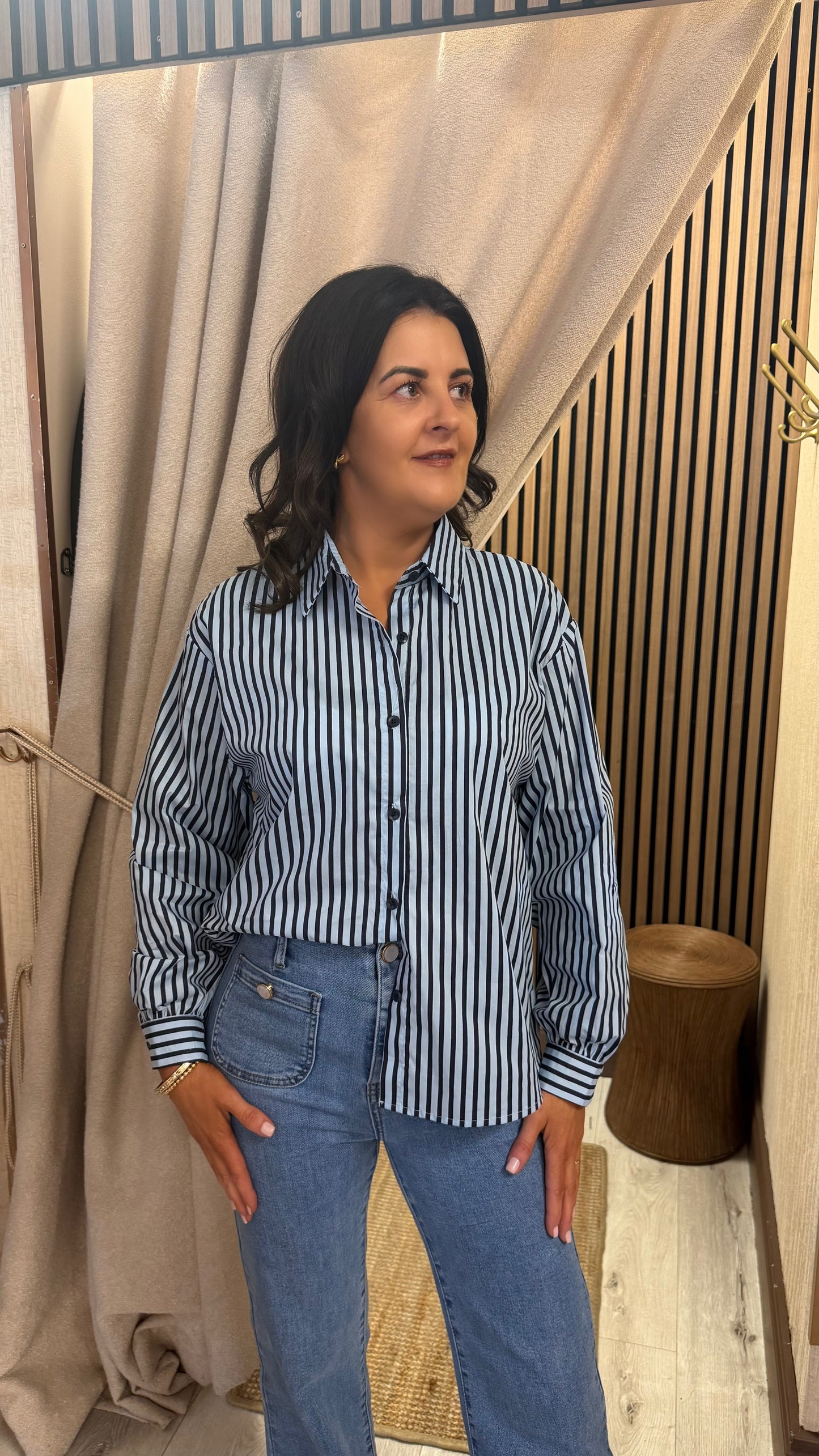 Blue & Navy Striped Shirt