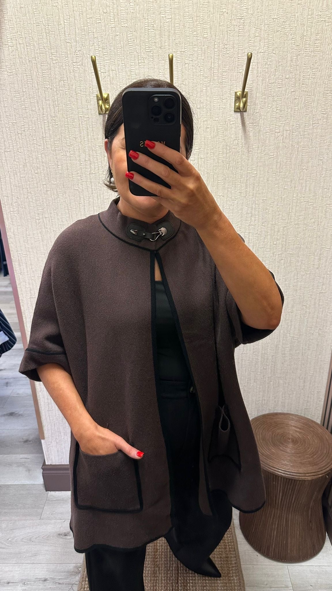Brown Cape Cardigan