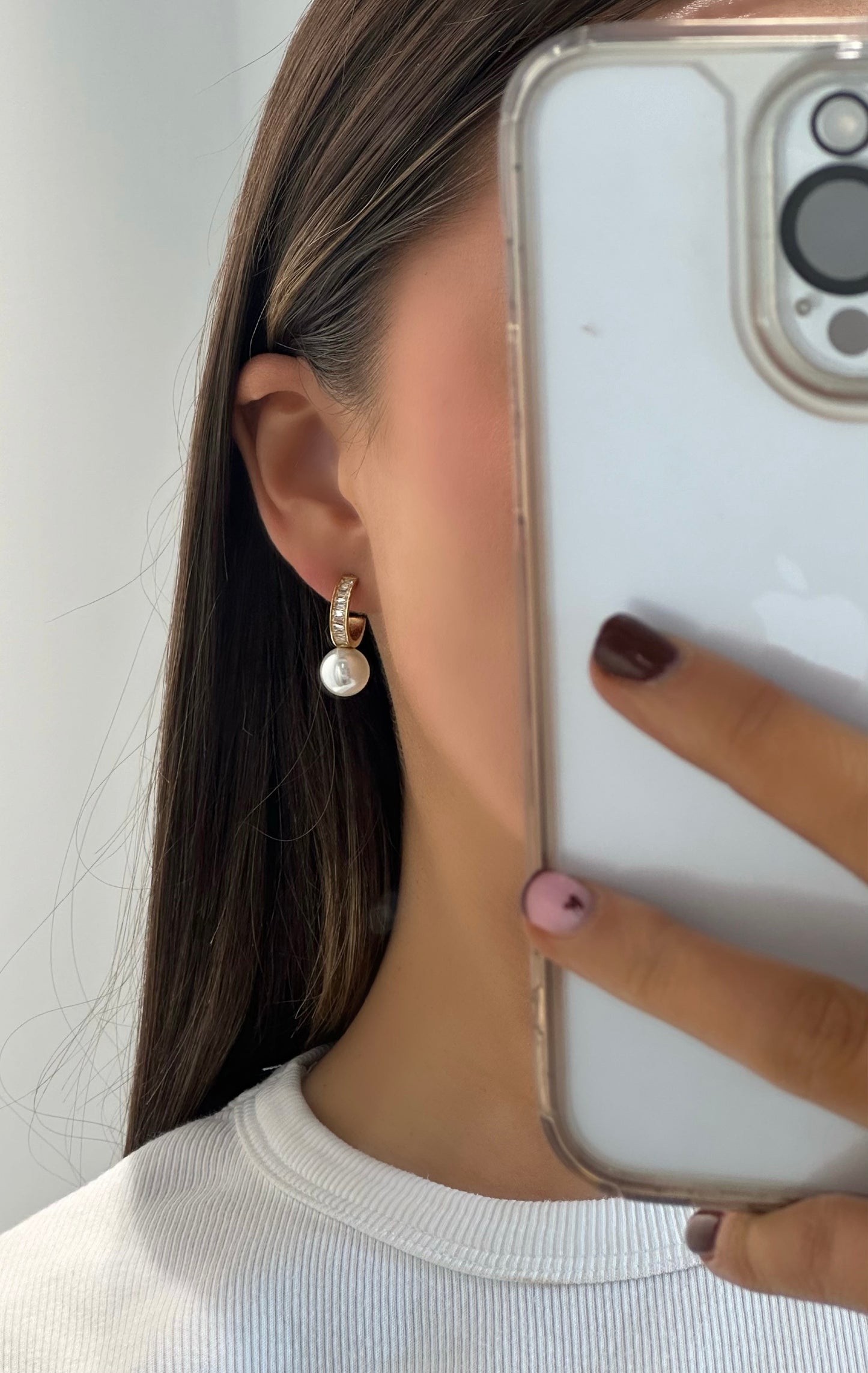 Ember-Pearl Drop Earrings