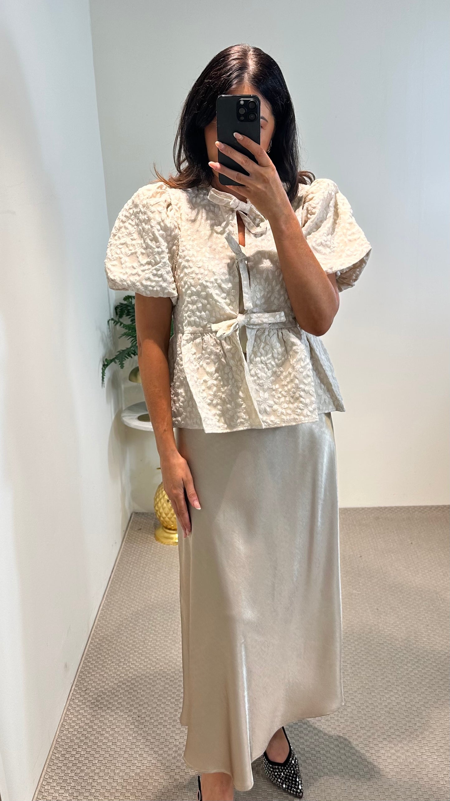 Cream Tie Top