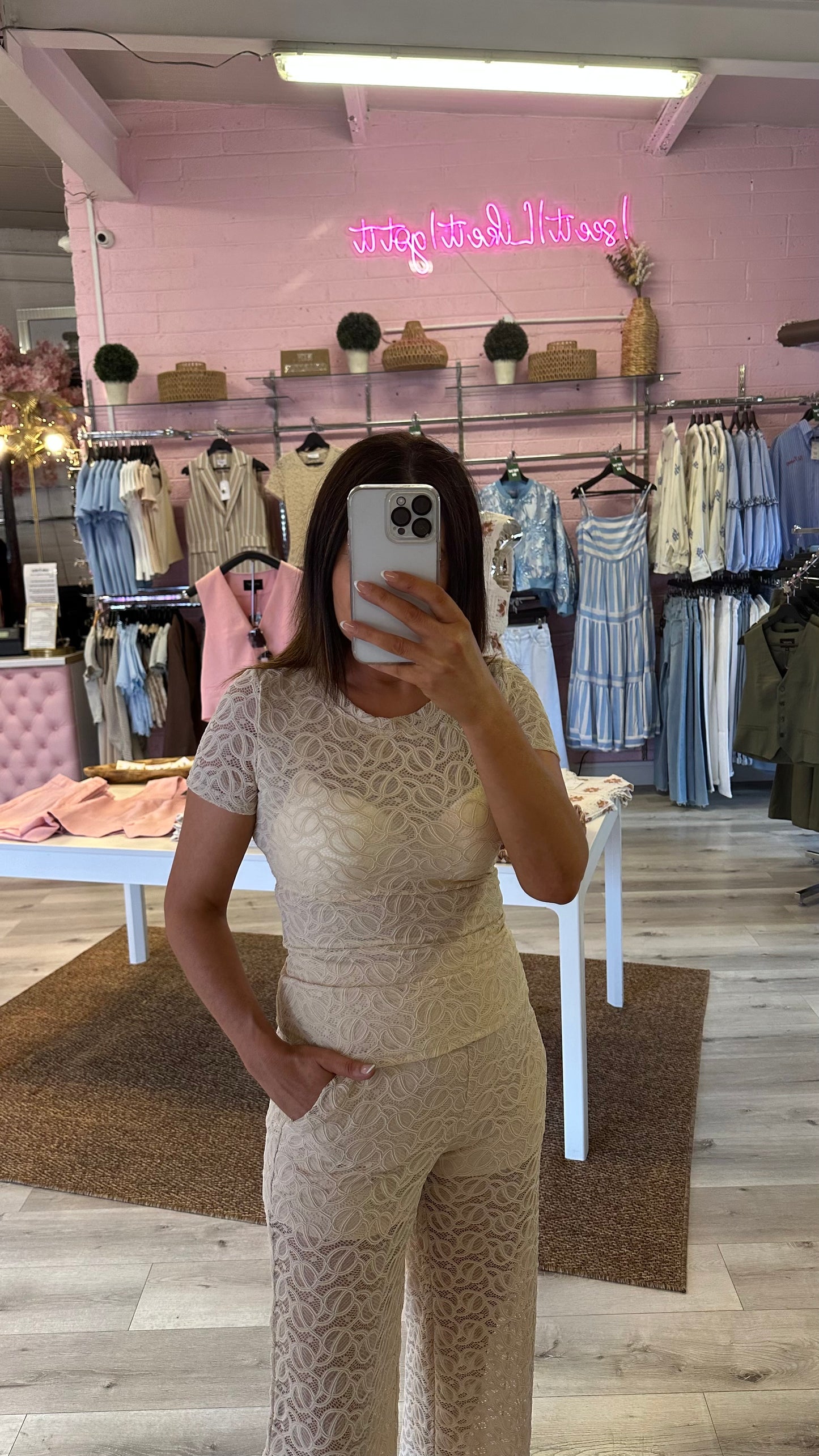 Cream Lace Top