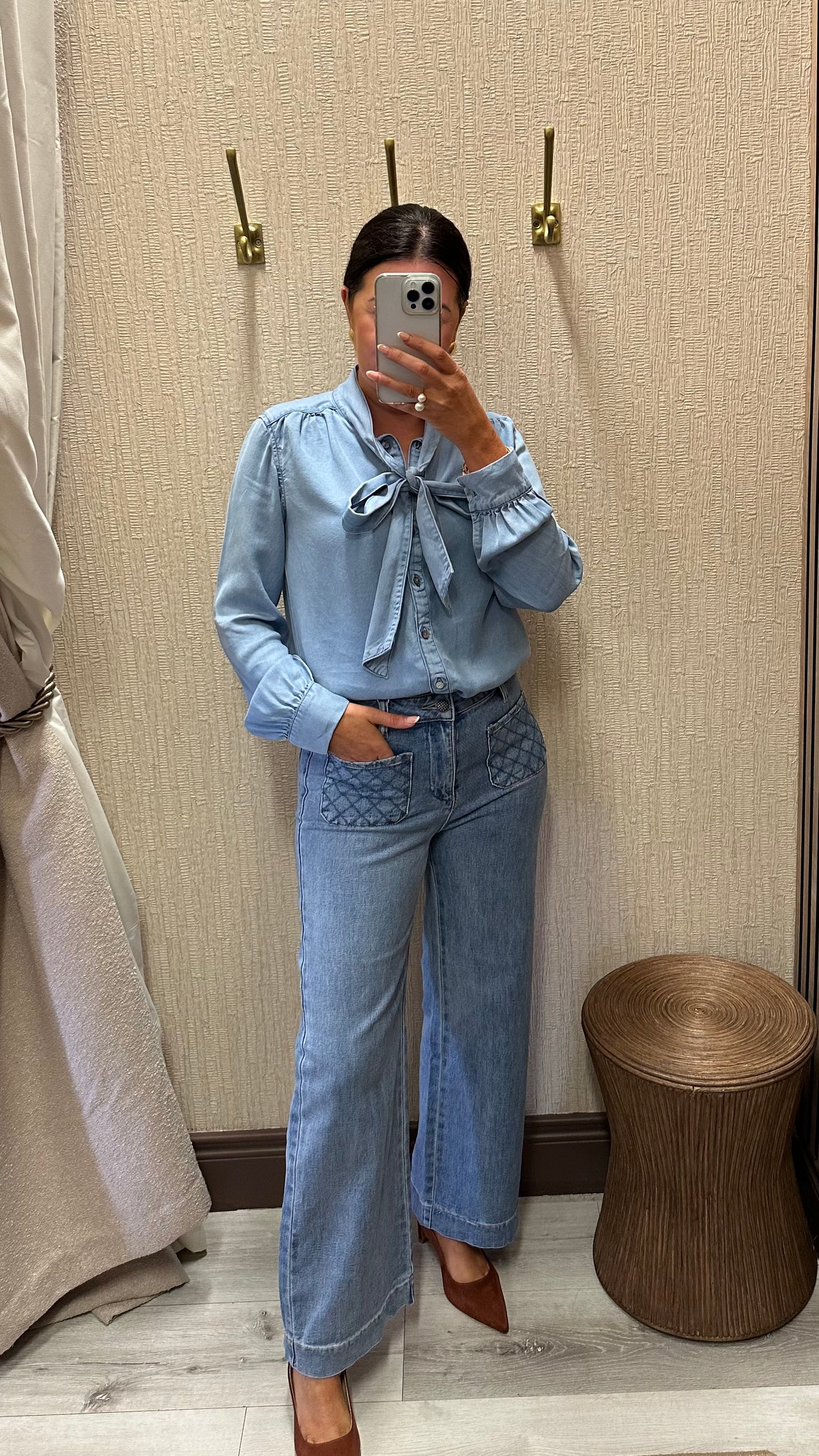Blue Denim Bow Top