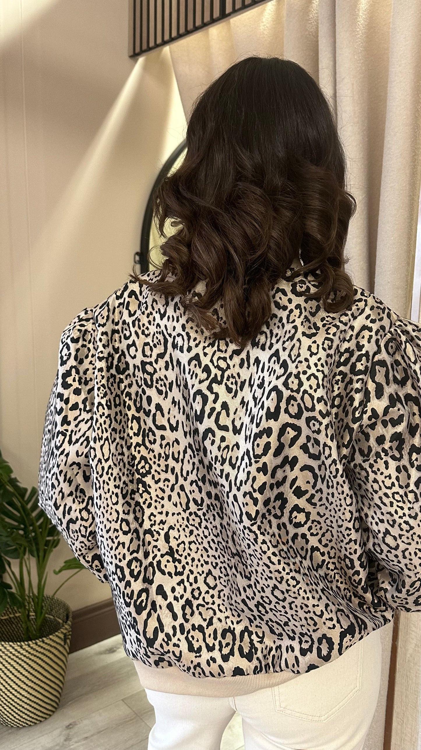 Leopard Print Bomber Jacket