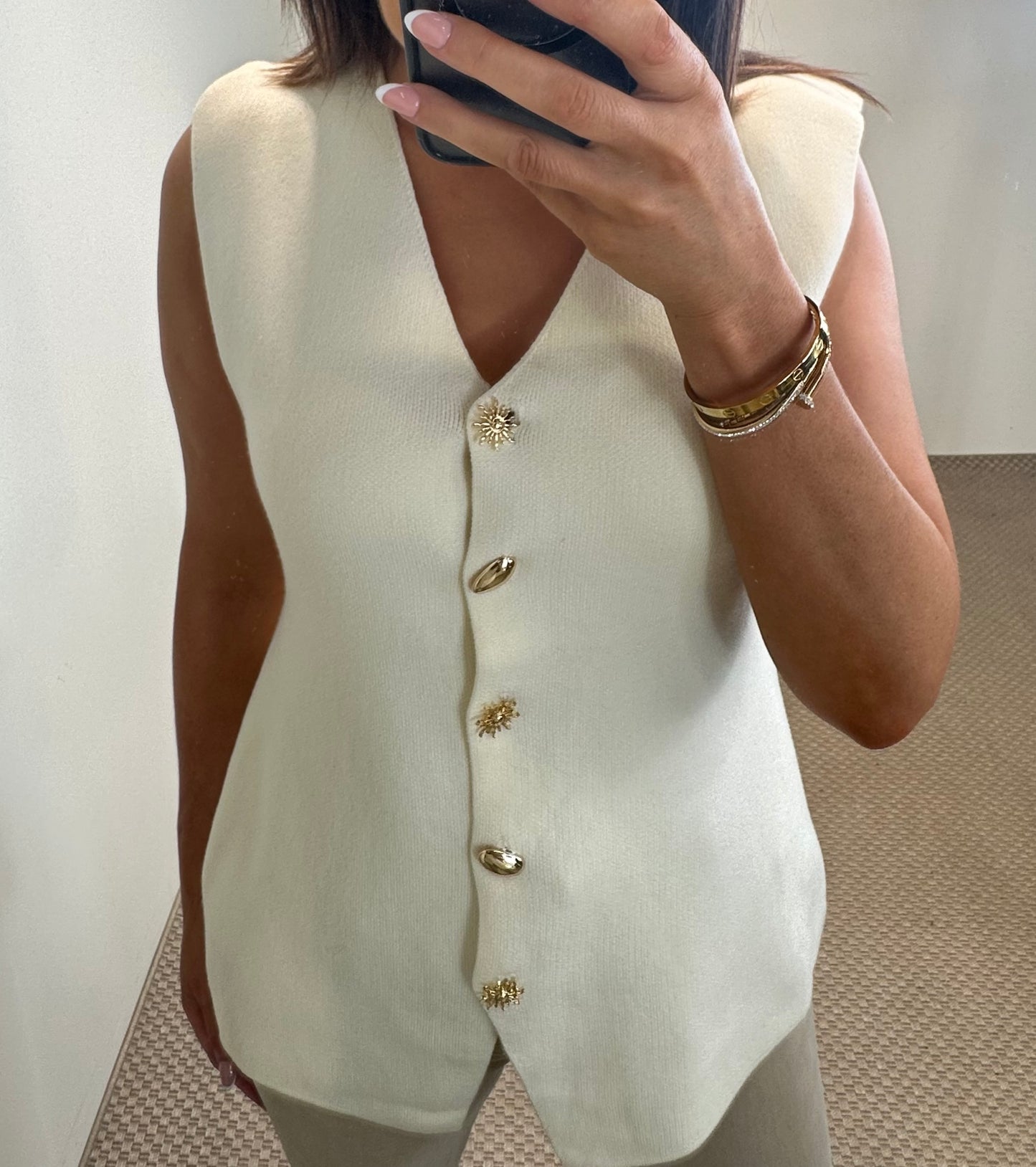 Knit Waistcoat with Tie-back