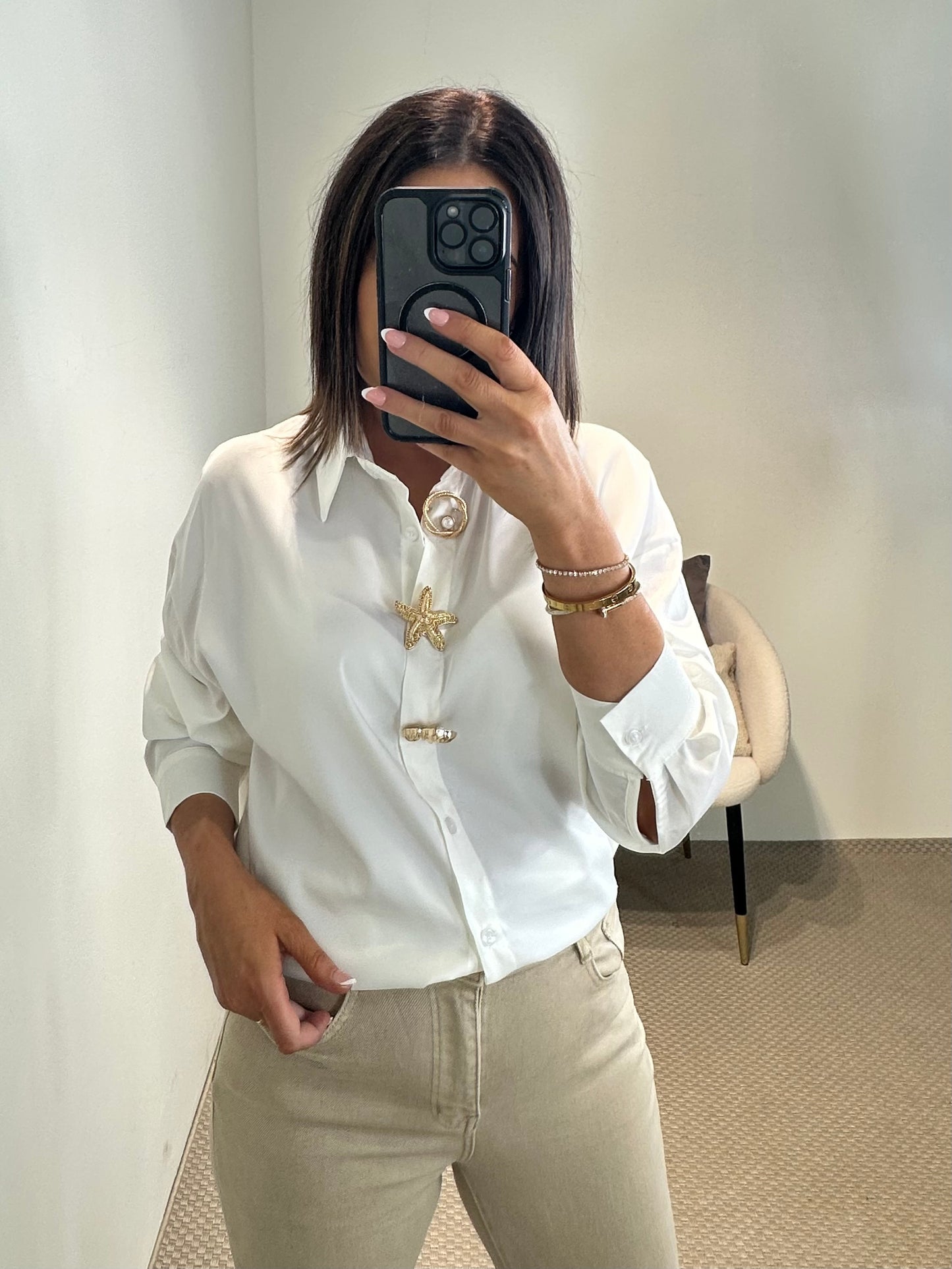 White Satin Blouse