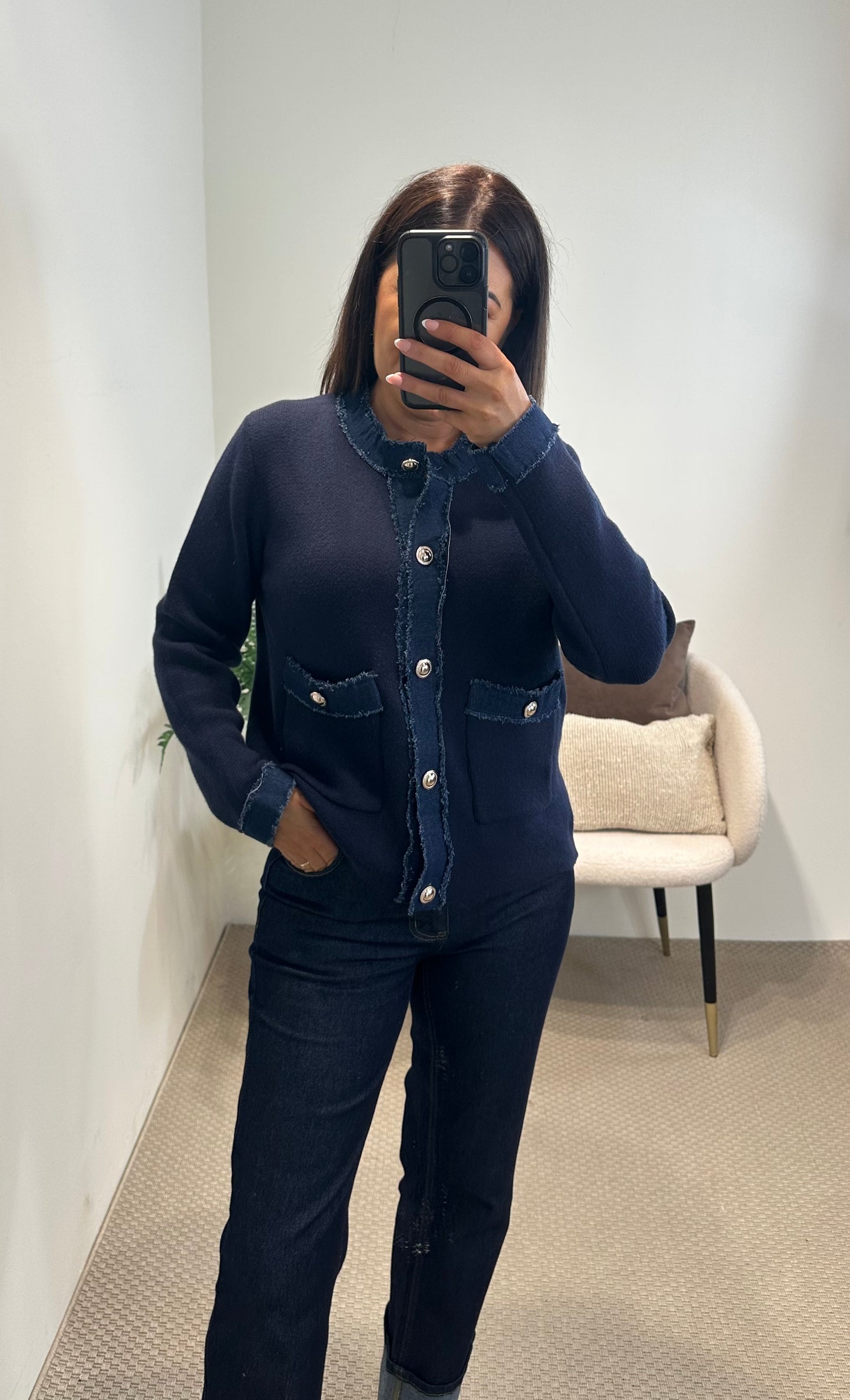 Navy & Denim Cardigan