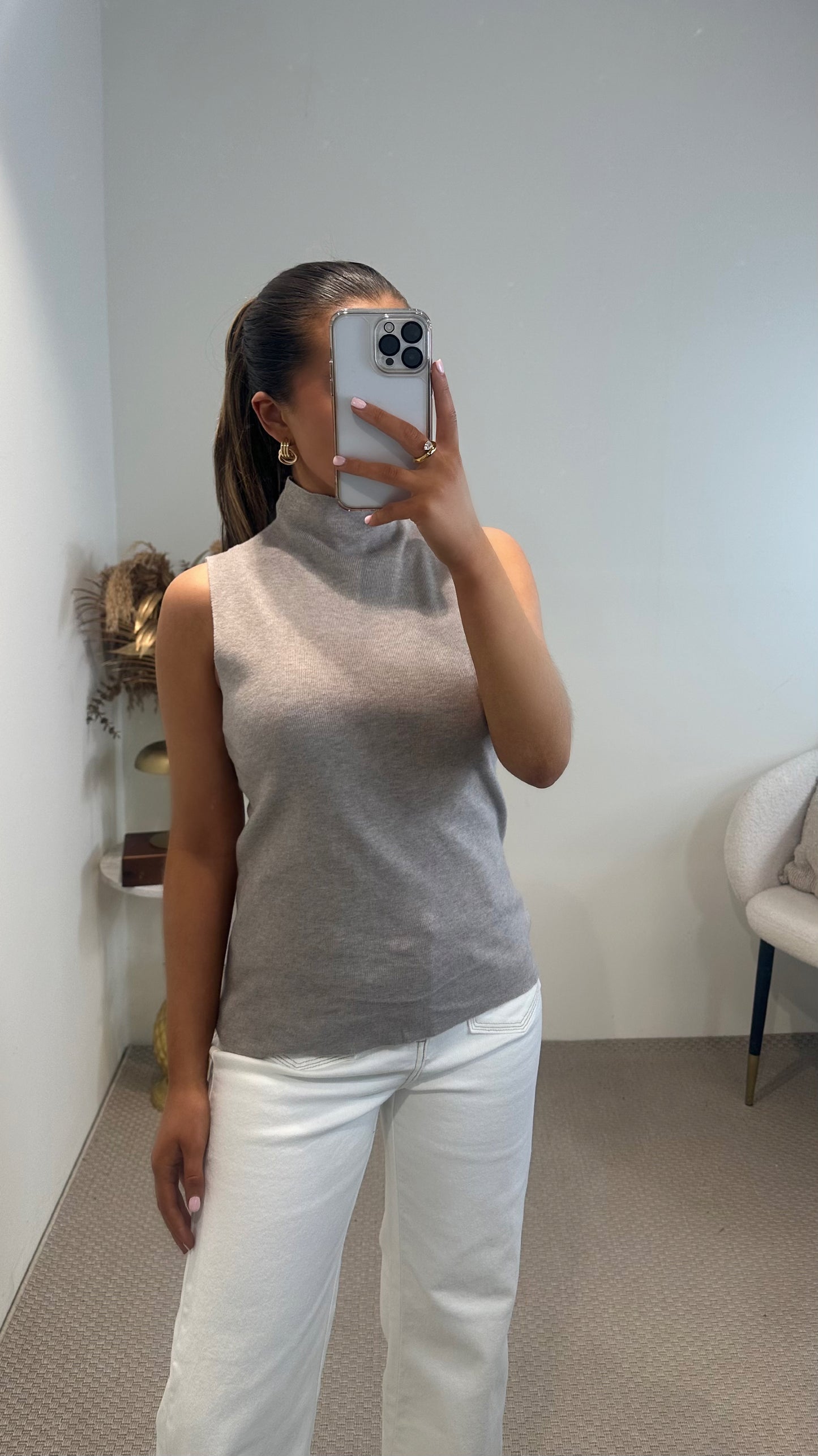 Taupe Knit Turtleneck
