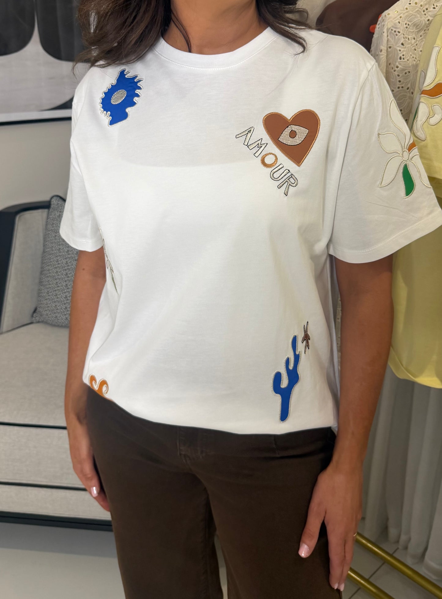 White Embroidered T-Shirt