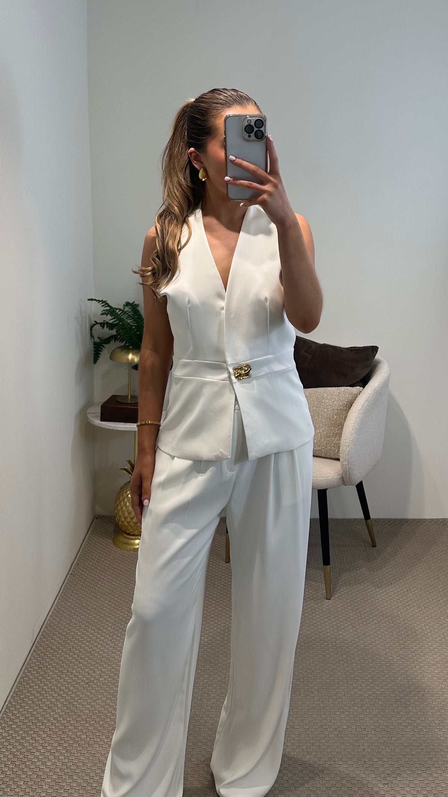 White Halter-neck Waistcoat