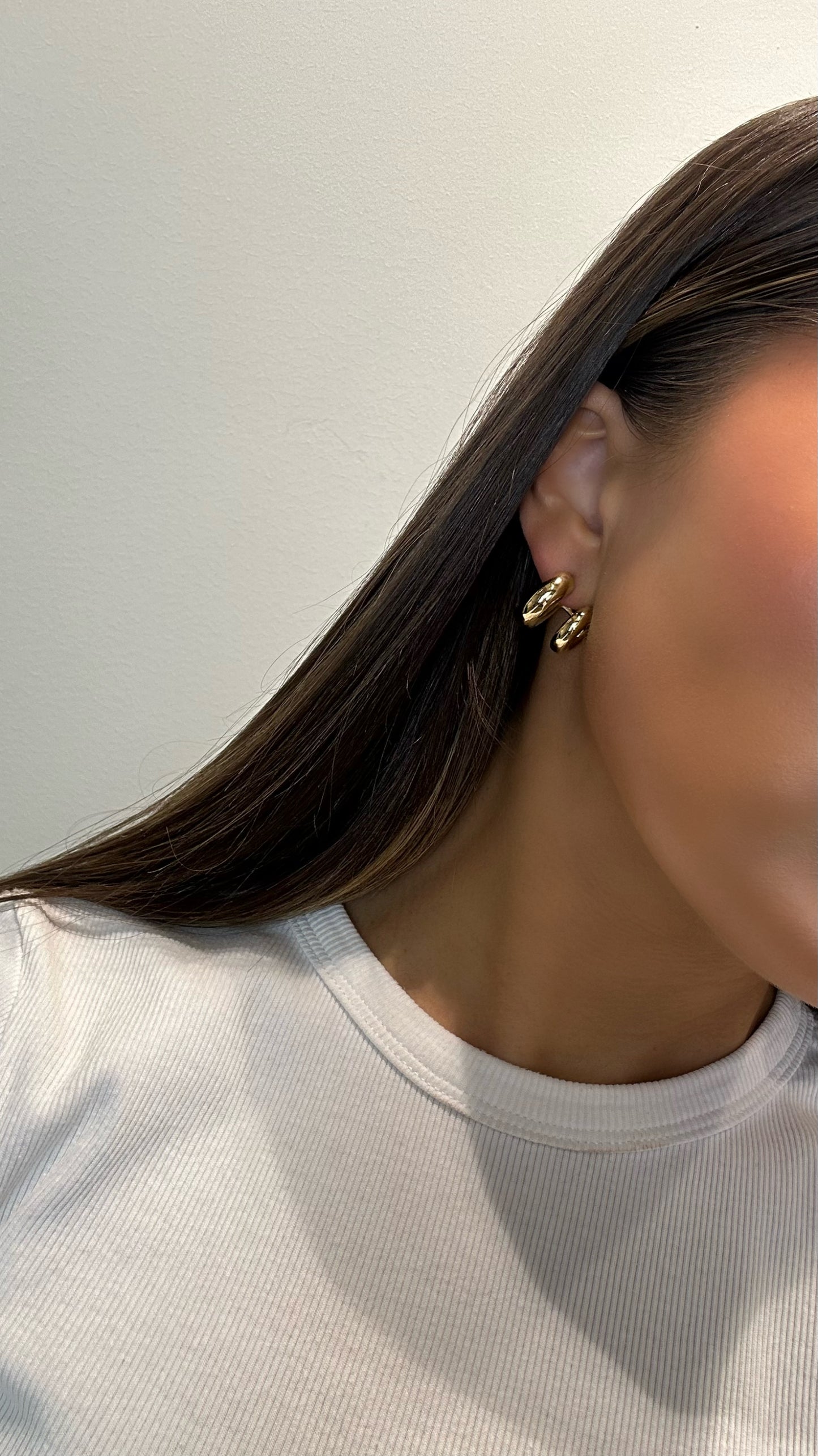 Gold Double Hoop Illusion