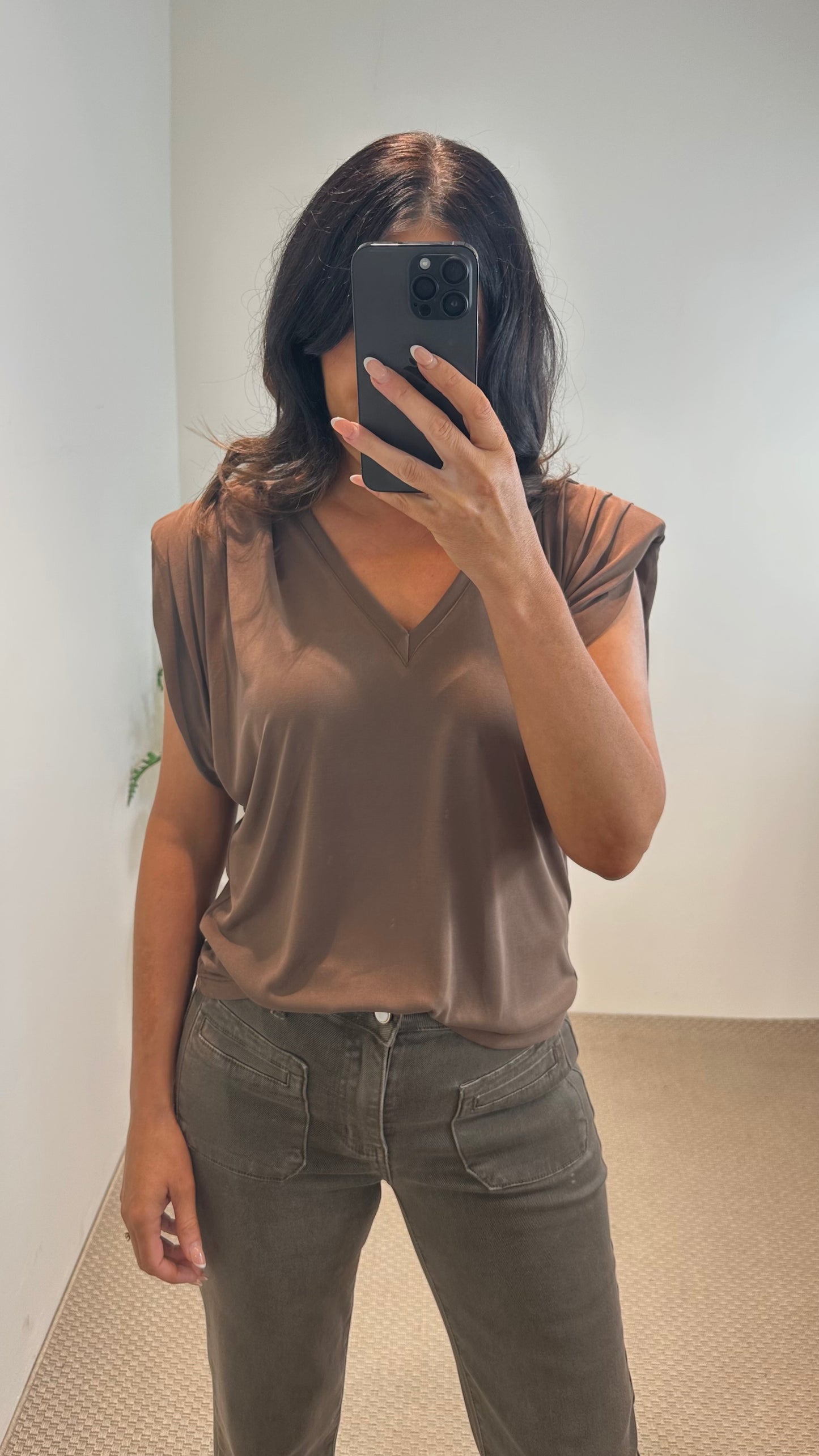 Brown Front Pocket Straight Jeans