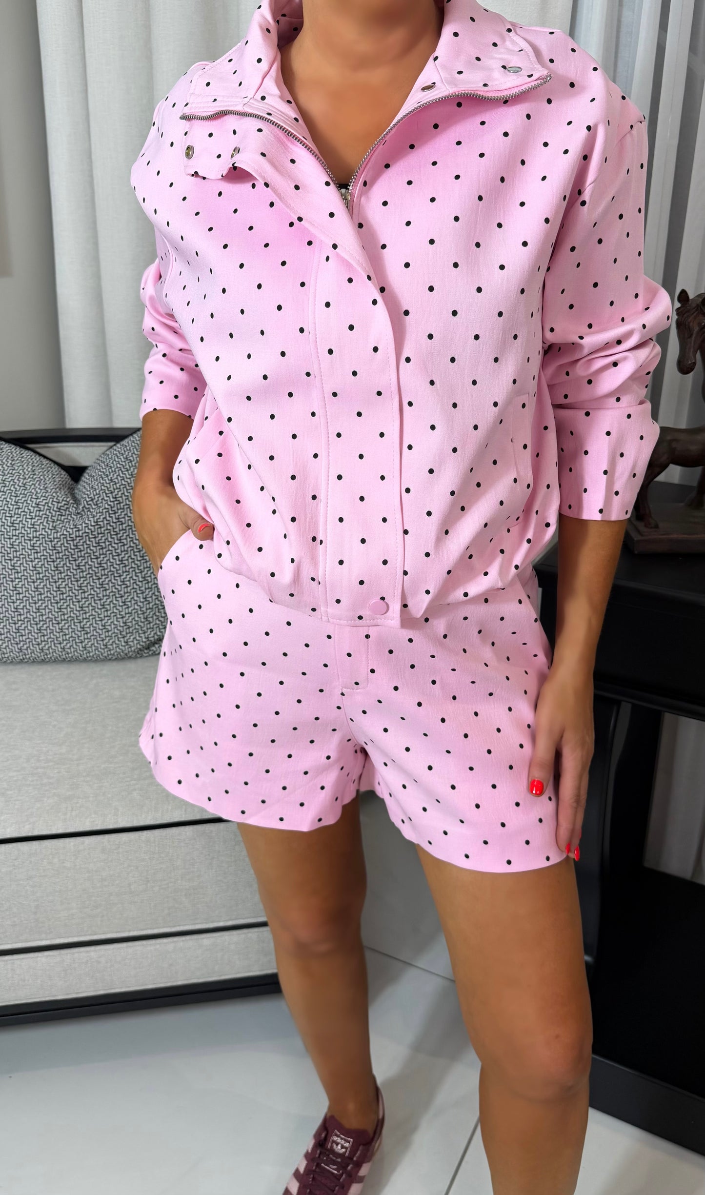 Erin Pink Polka Dot Jacket