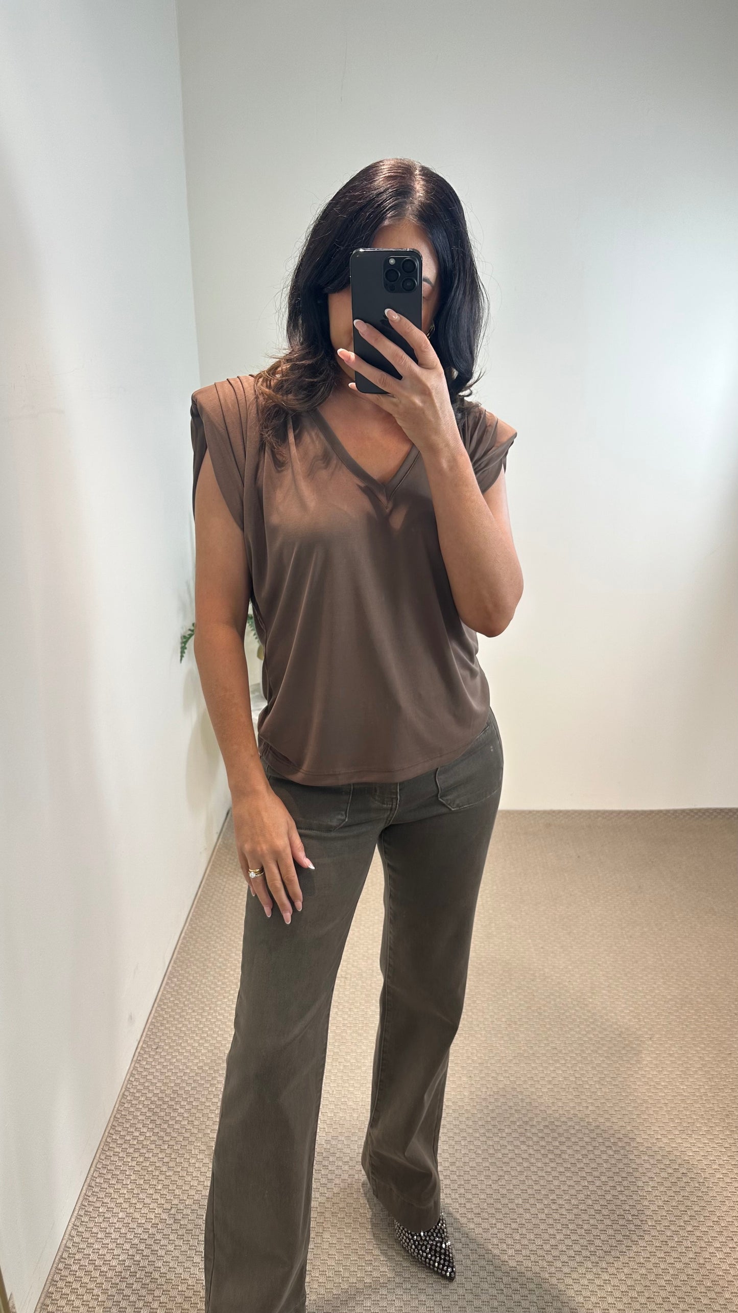Brown Front Pocket Straight Jeans