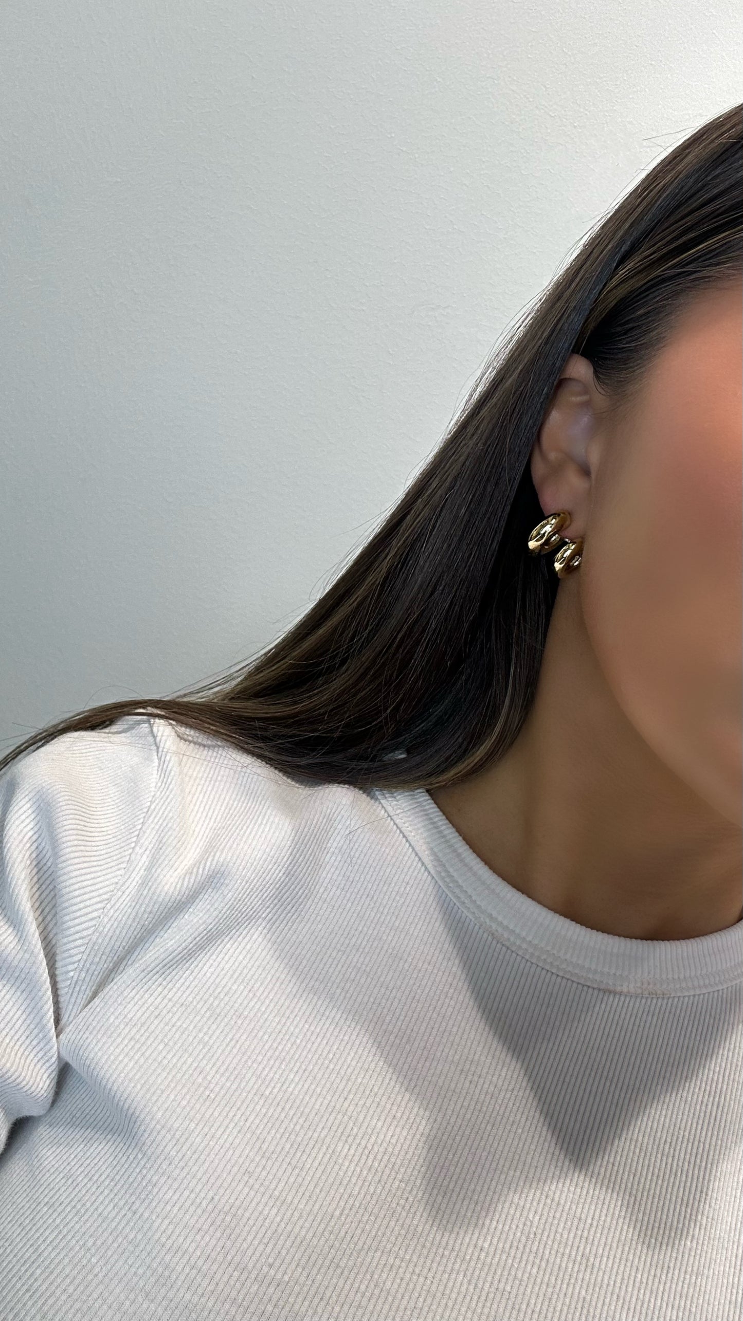 Gold Double Hoop Illusion