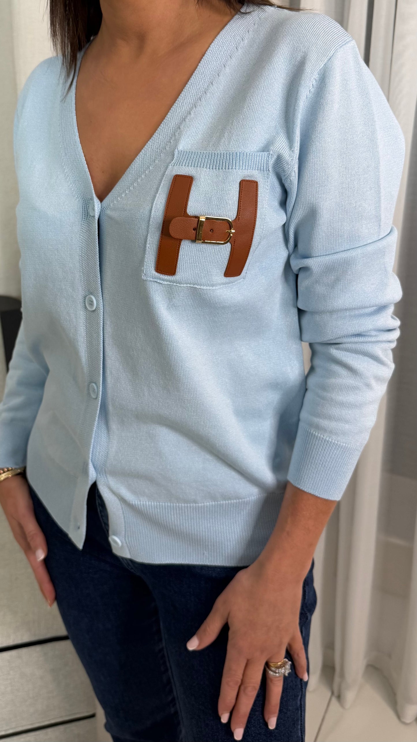 The H Cardigan -Blue