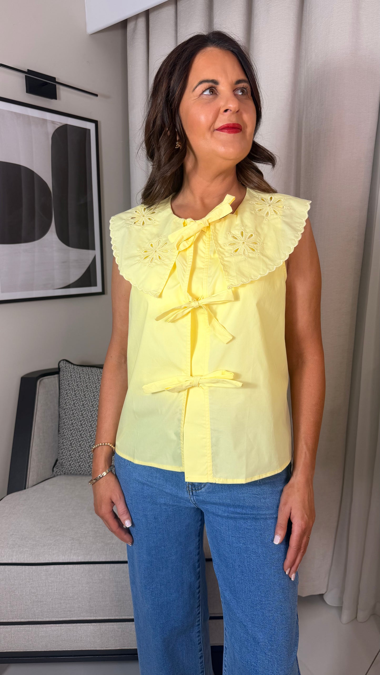 Lemon Tie-Detail Top