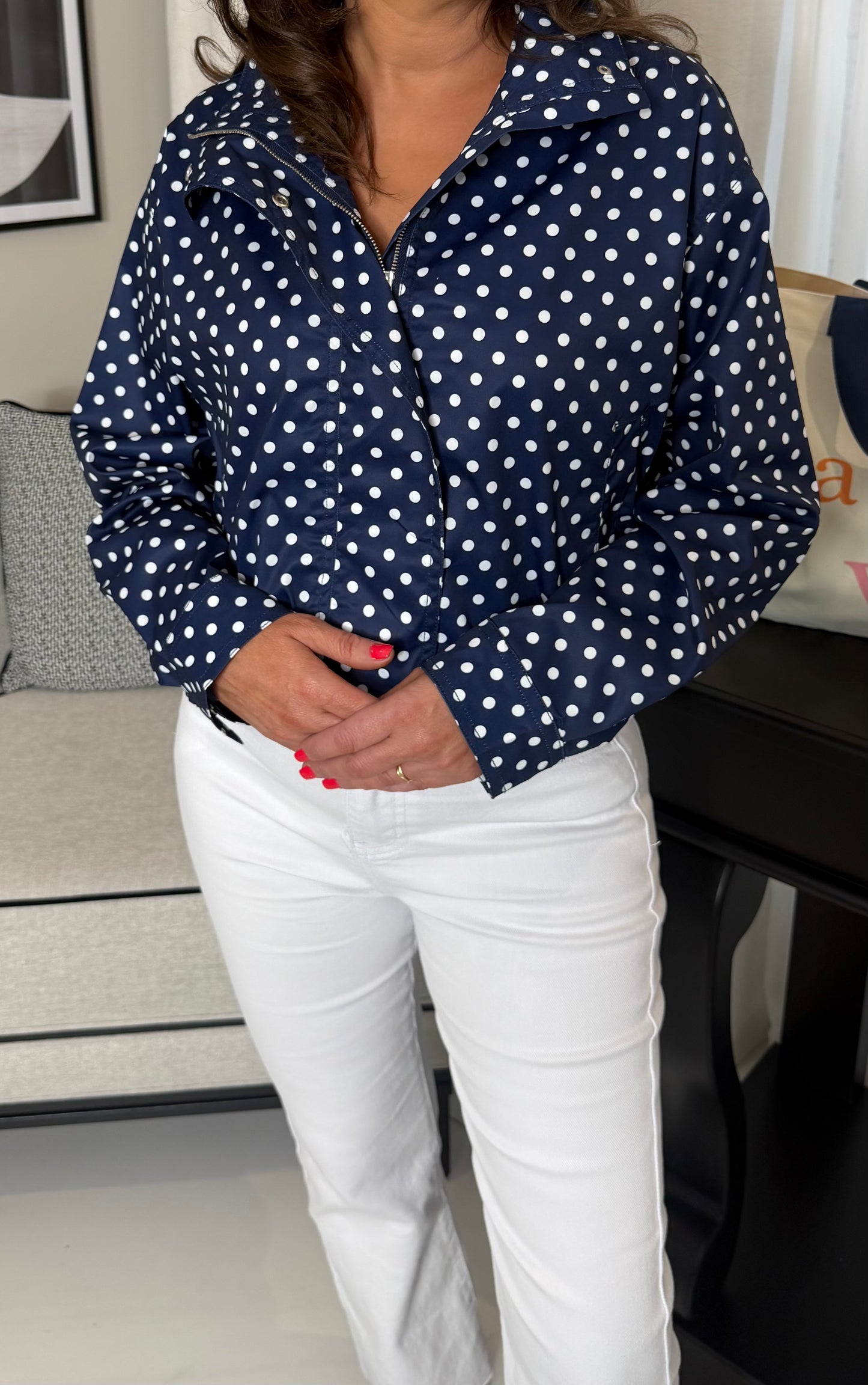 Navy Polka Dot Jacket